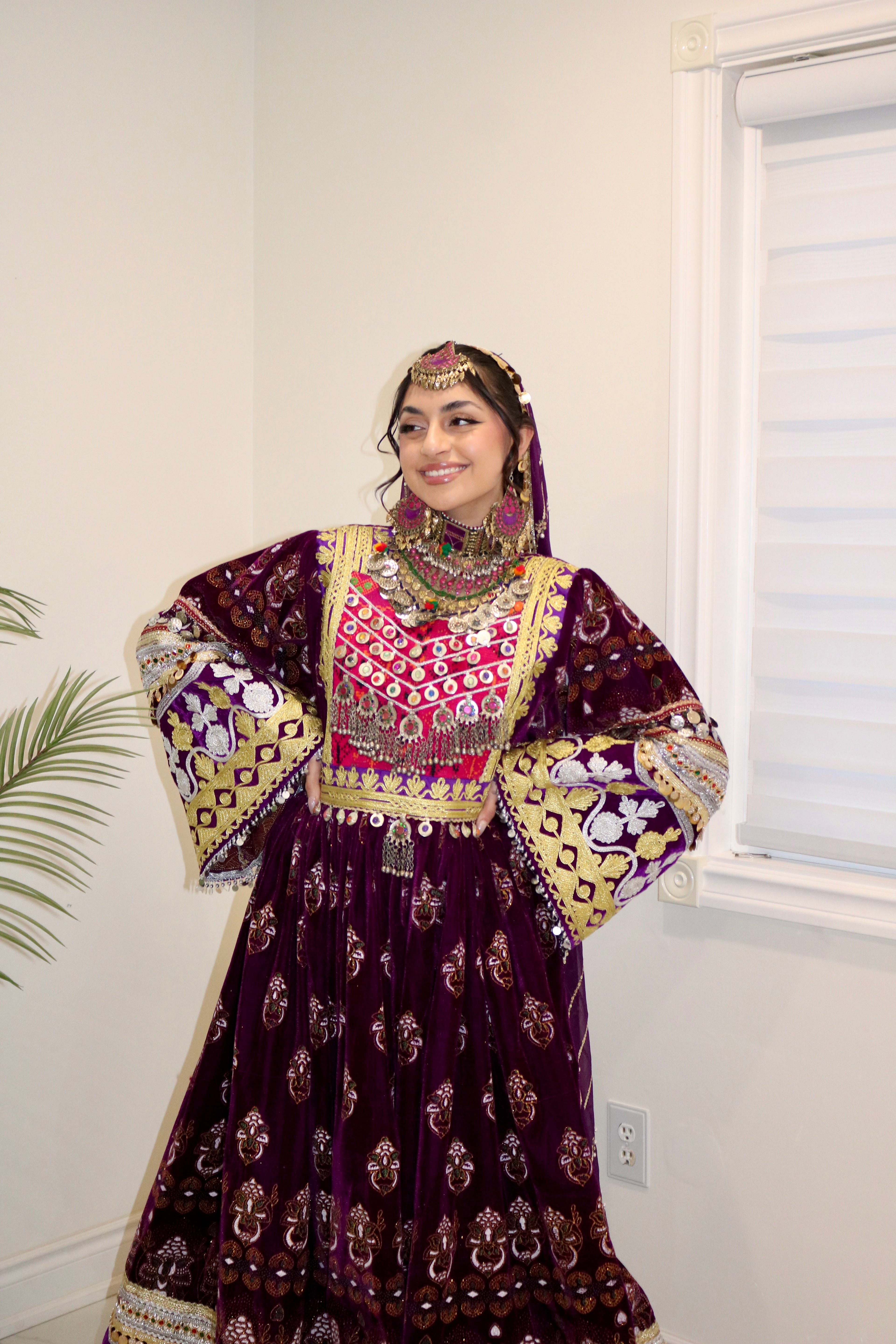 Muska Afghan Kuchi Dress (purple)