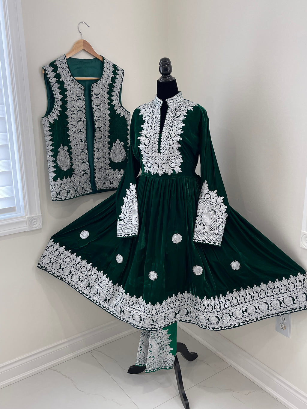 Nel Afghan Kuchi Dress Green