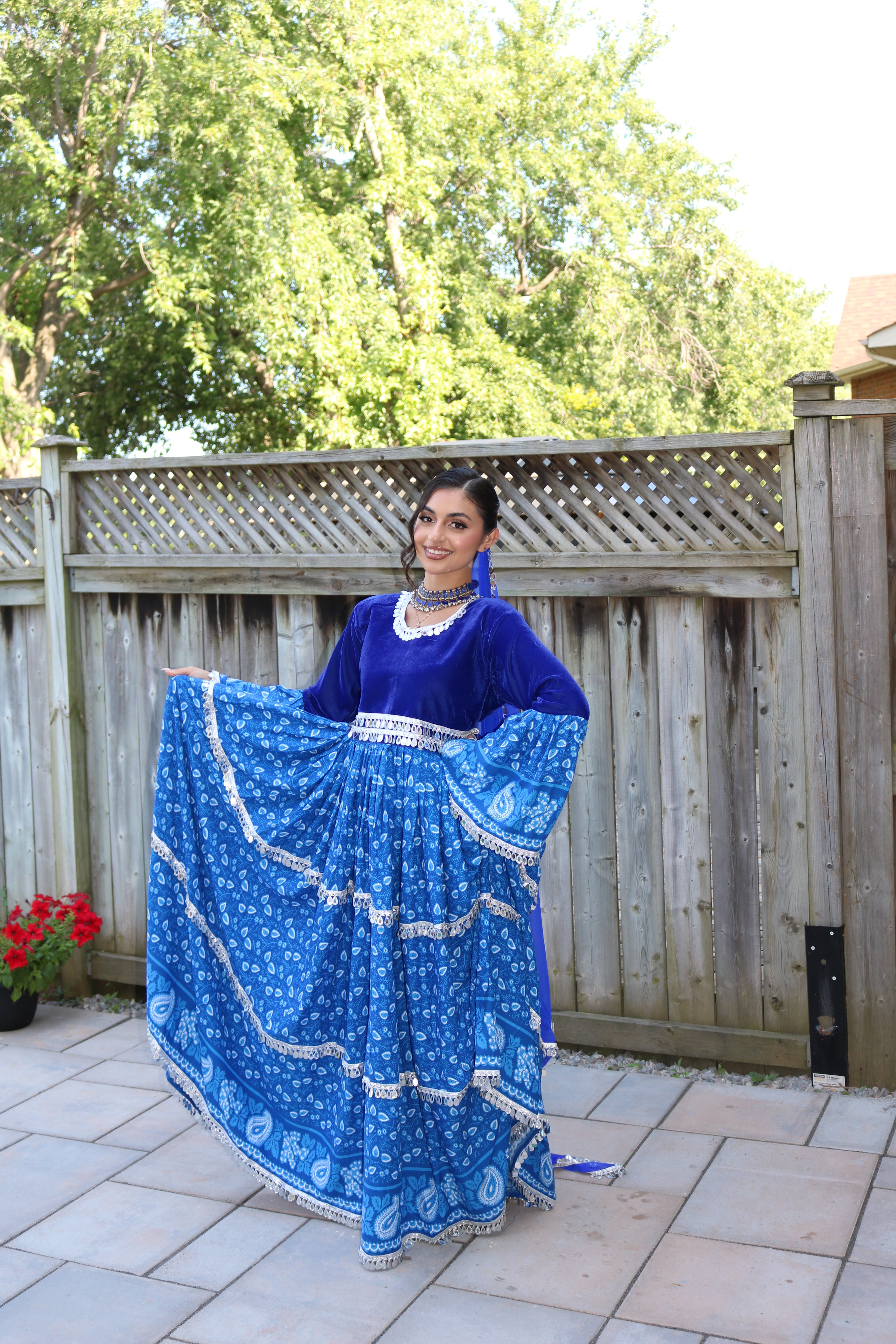 Sarah Afghan Kuchi Dress ( blue)
