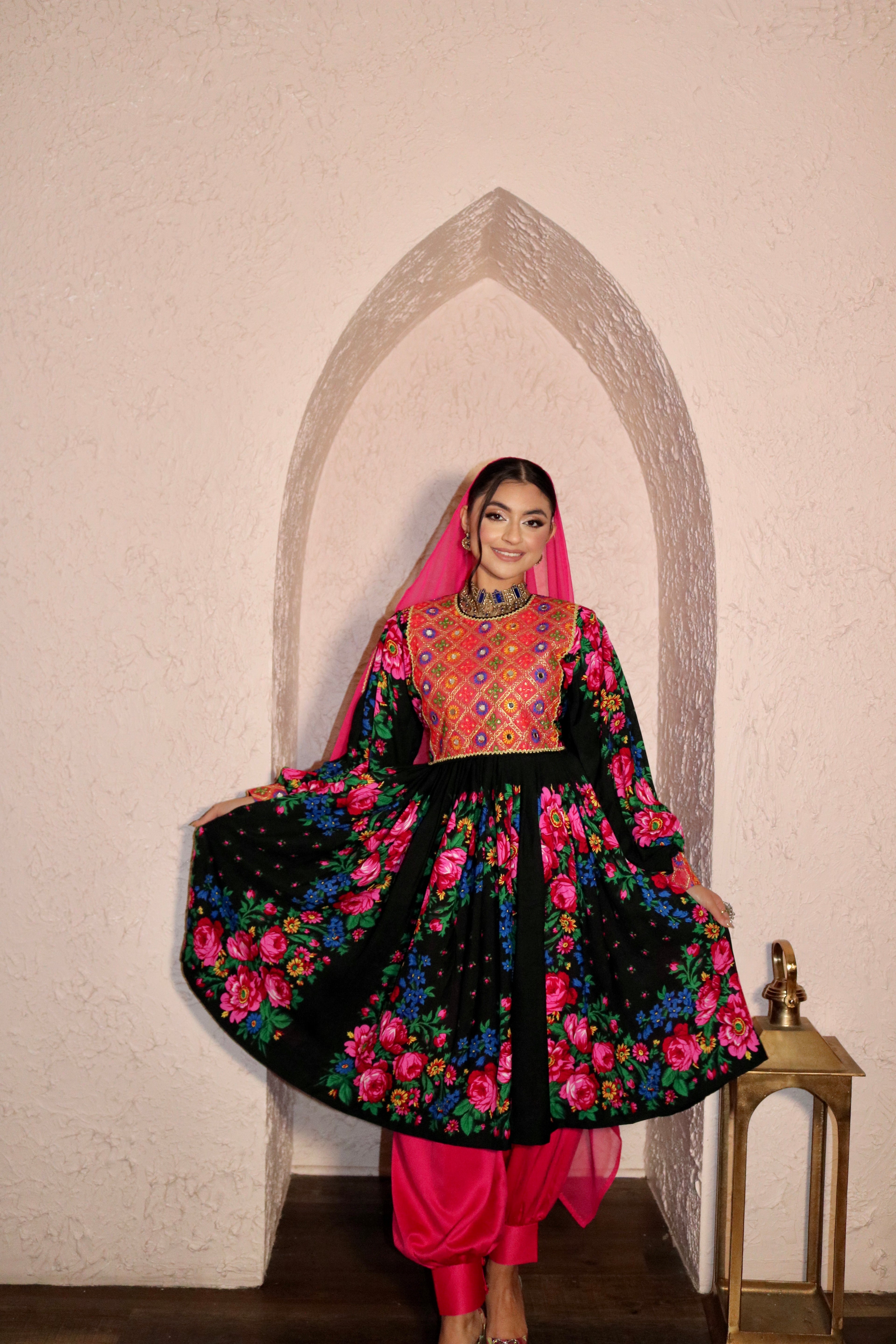Morsal Afghan Kuchi Dress ( black)