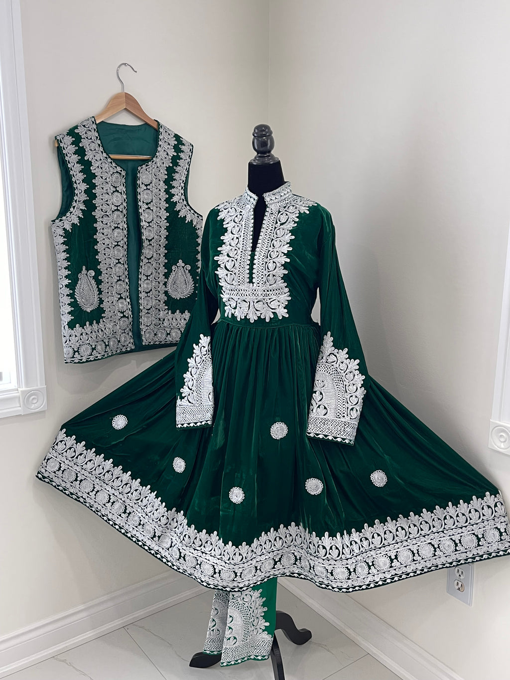 Nel Afghan Kuchi Dress Green