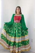 Nelofar Afghan Kuchi Dress- green