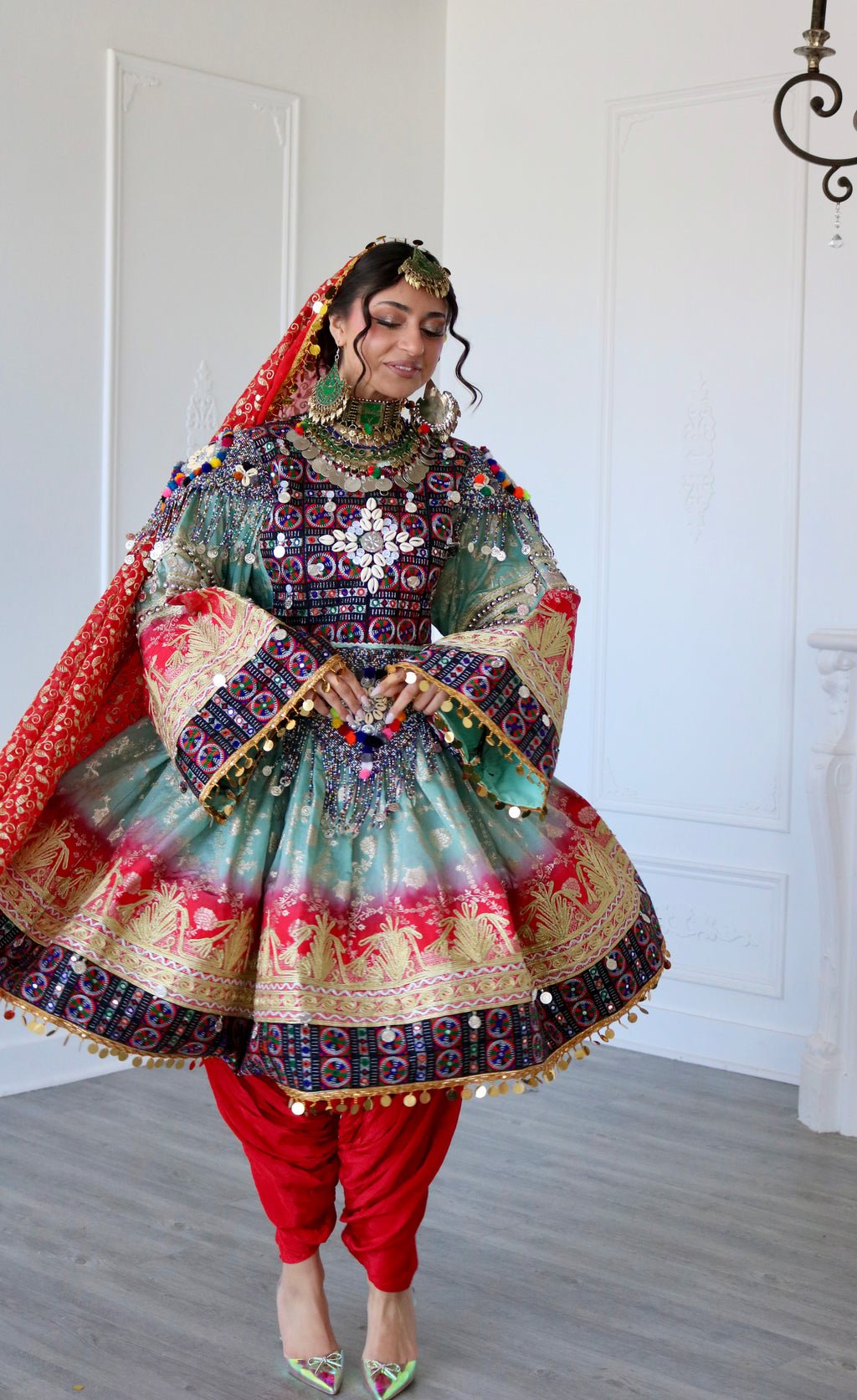 Afghan Kuchi Dress (blue/red)
