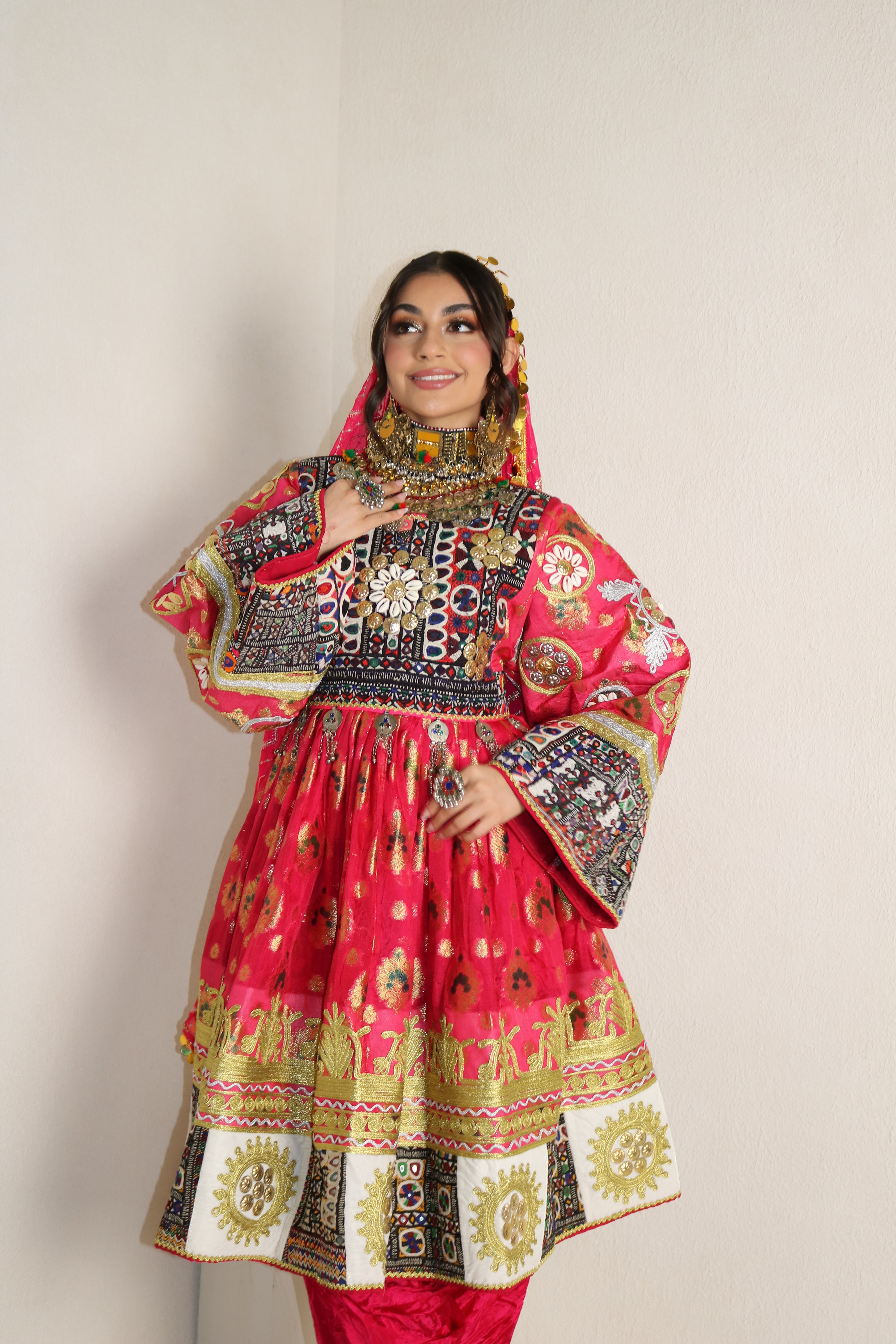 Fazila Afghan Kuchi Dress (pink)