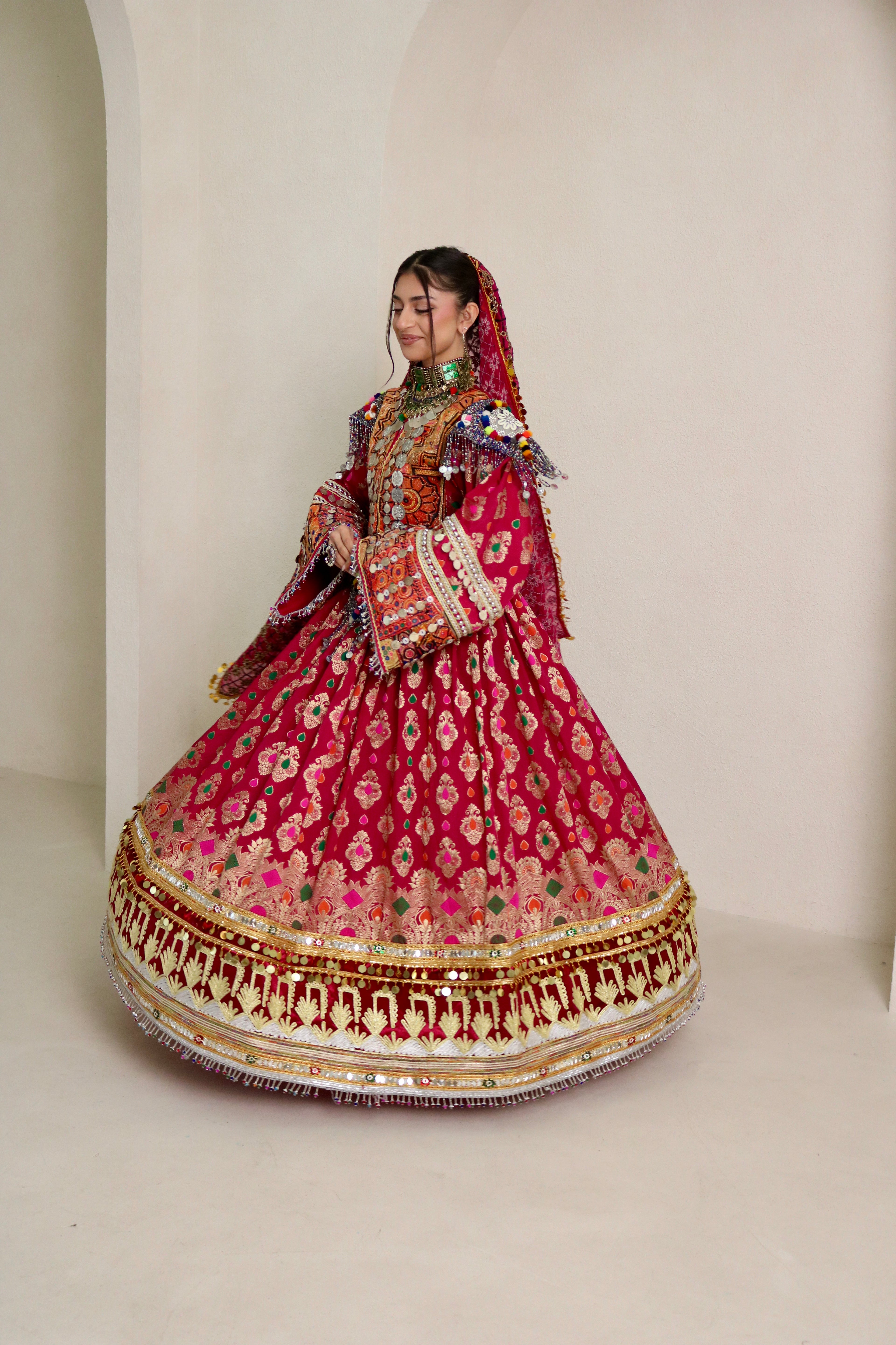 Mursal Afghan Kuchi Dress (hot pink)