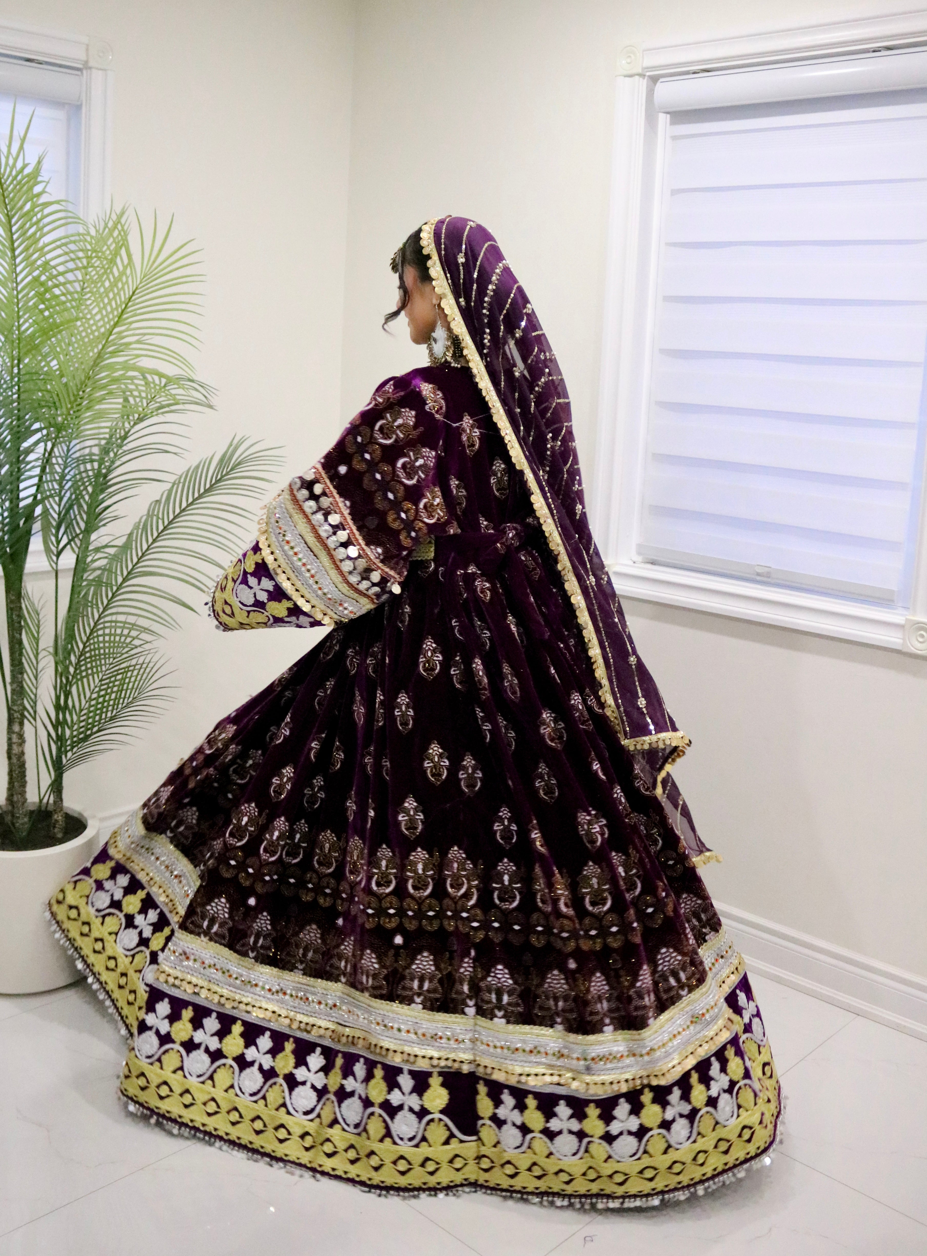 Muska Afghan Kuchi Dress (purple)
