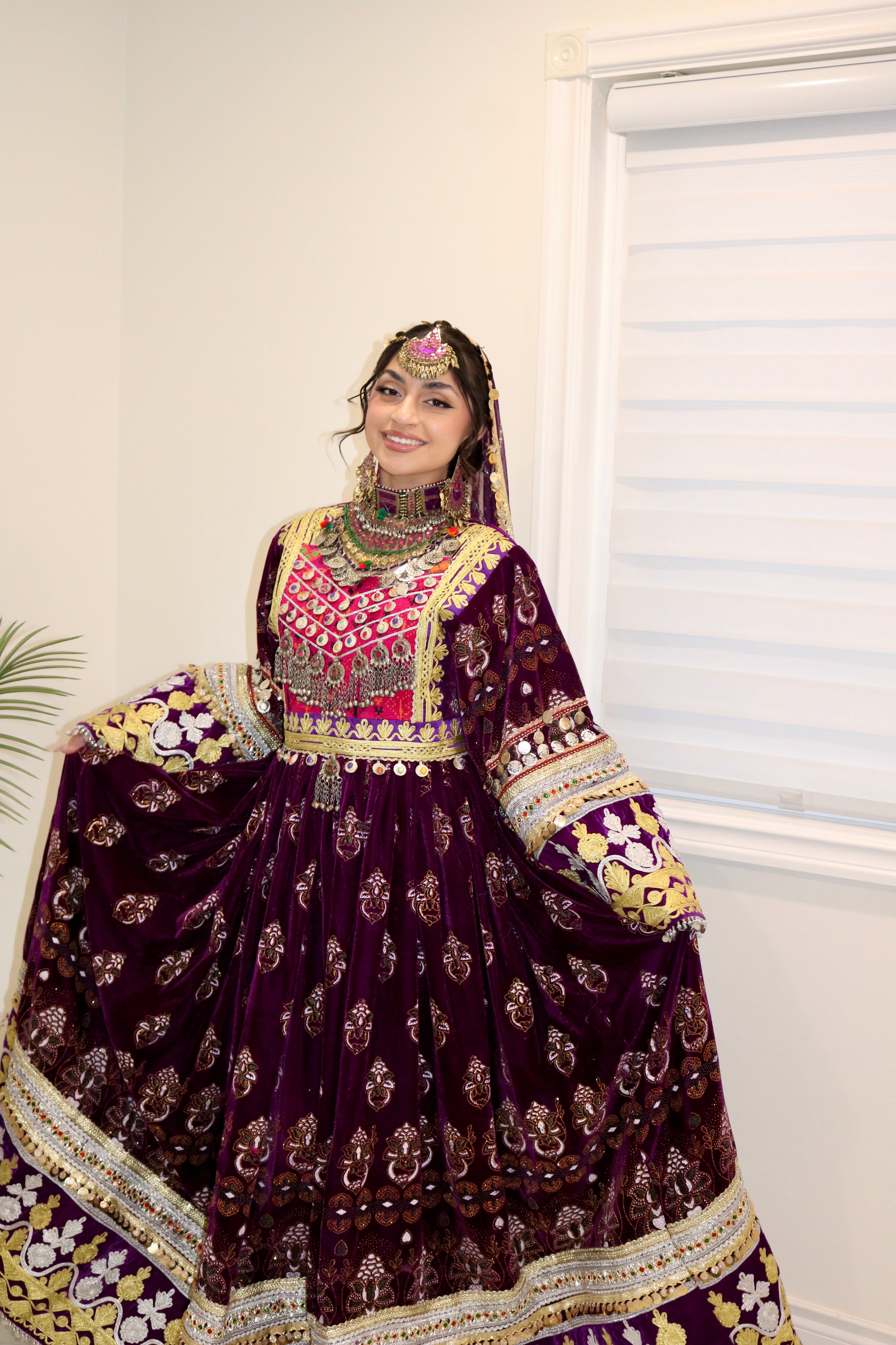 Muska Afghan Kuchi Dress (purple)