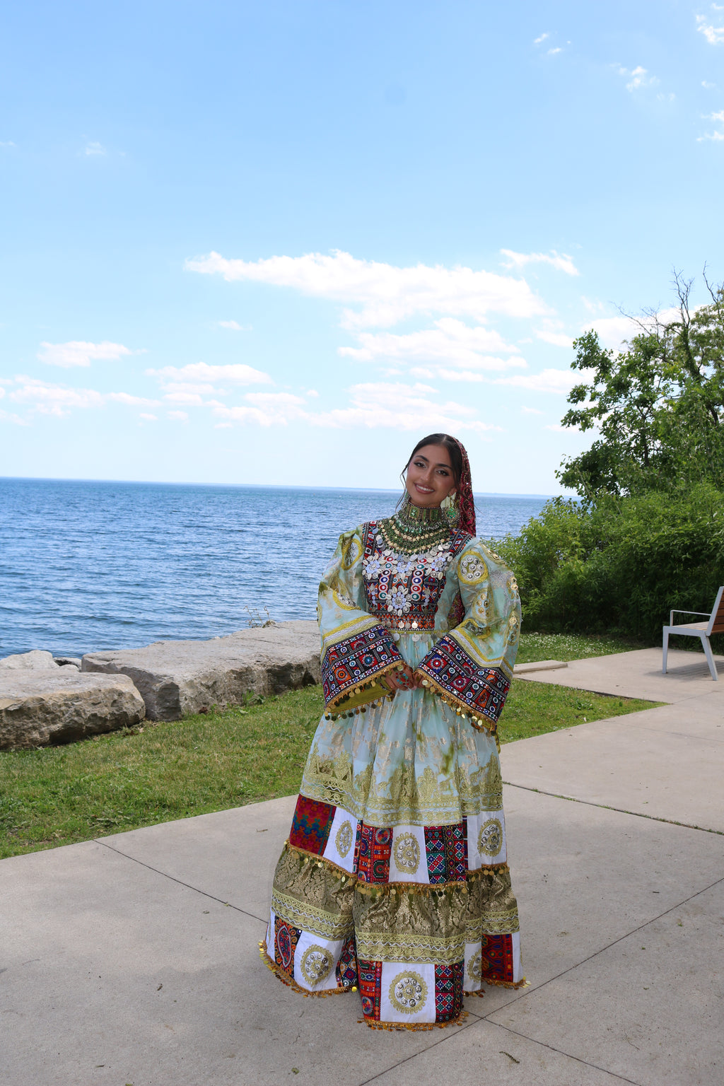 Afghan Kuchi Dress (olive green)