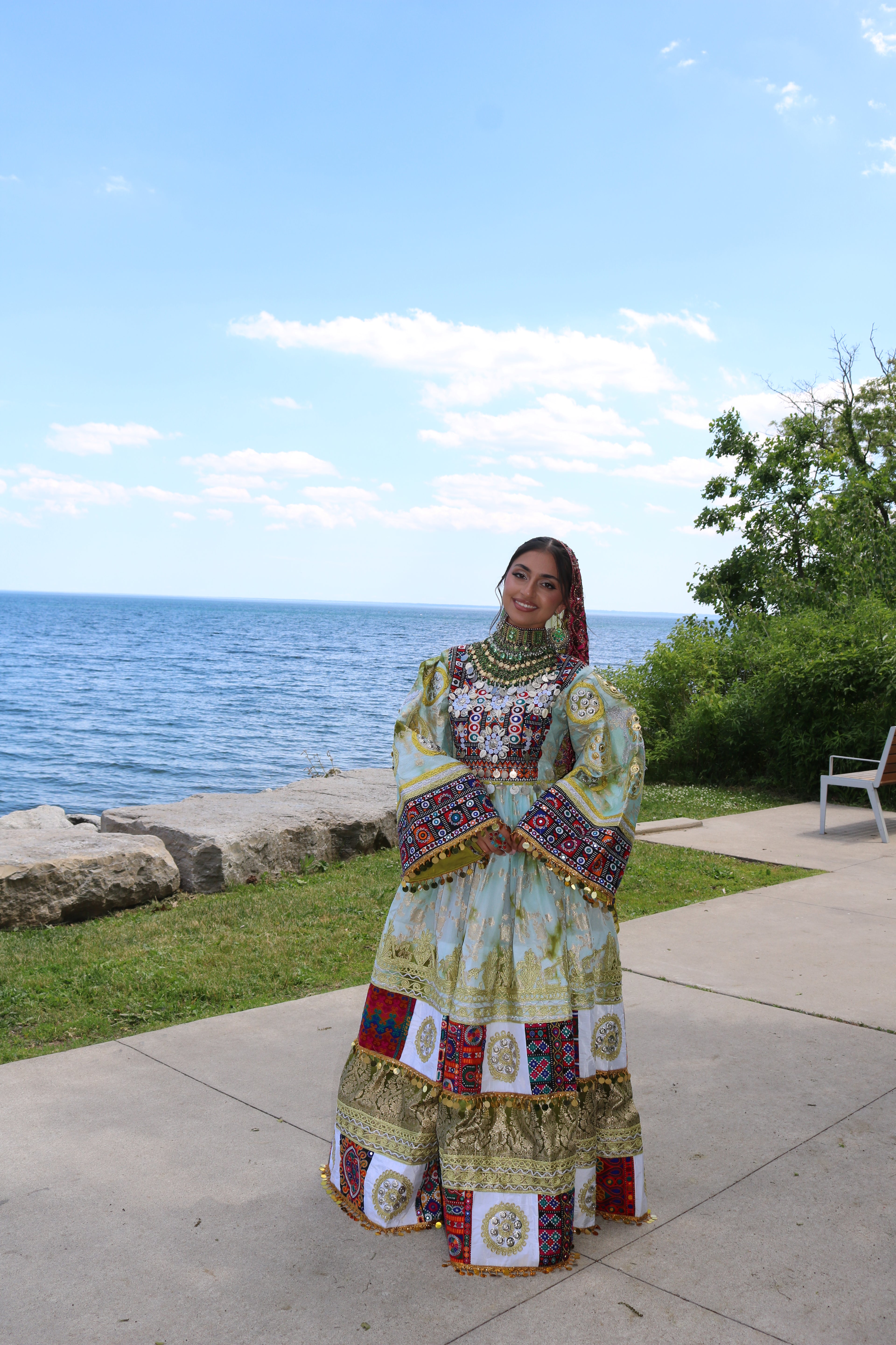 Afghan Kuchi Dress (olive green)