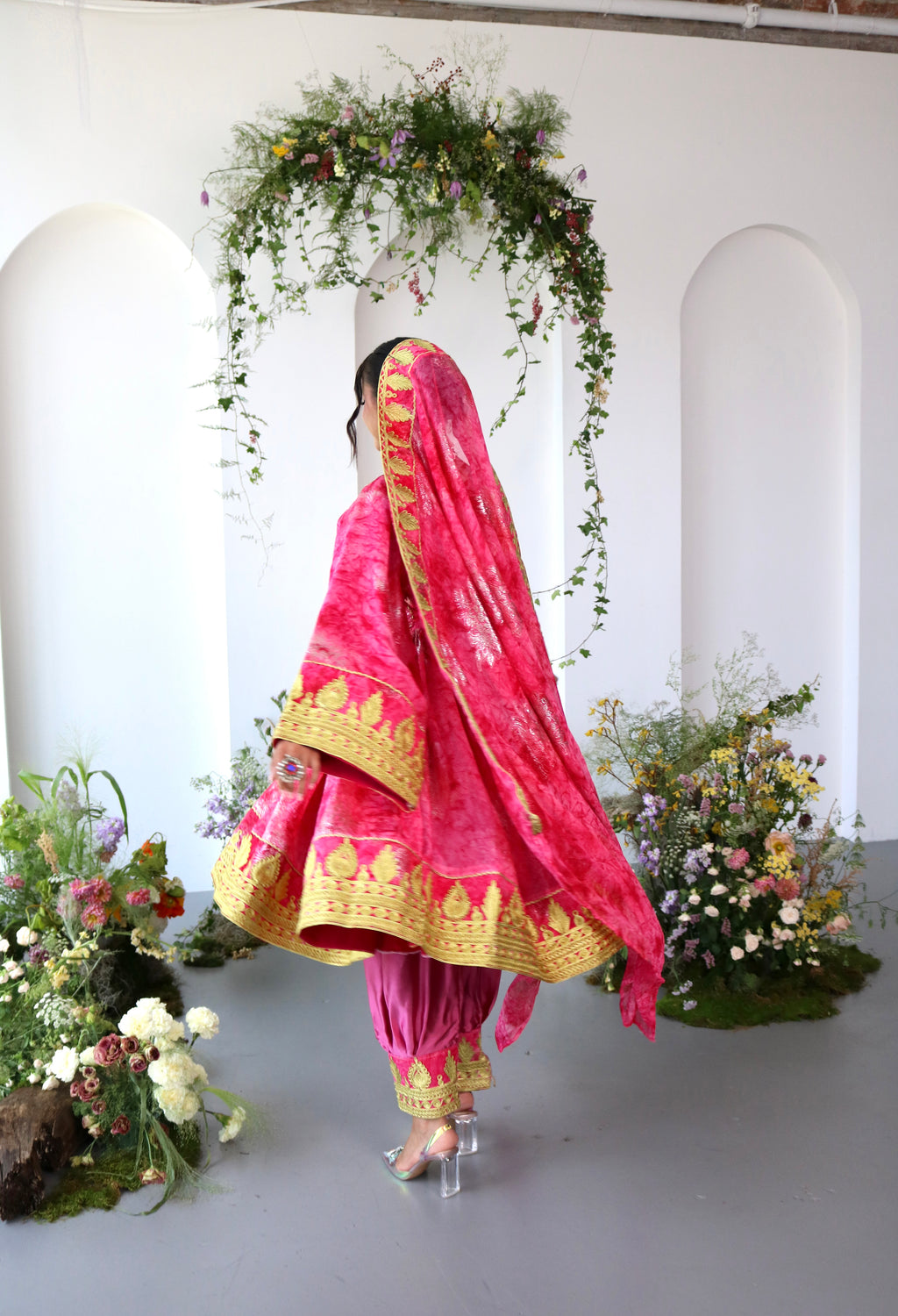 Farah Afghan Kuchi Dress (pink)