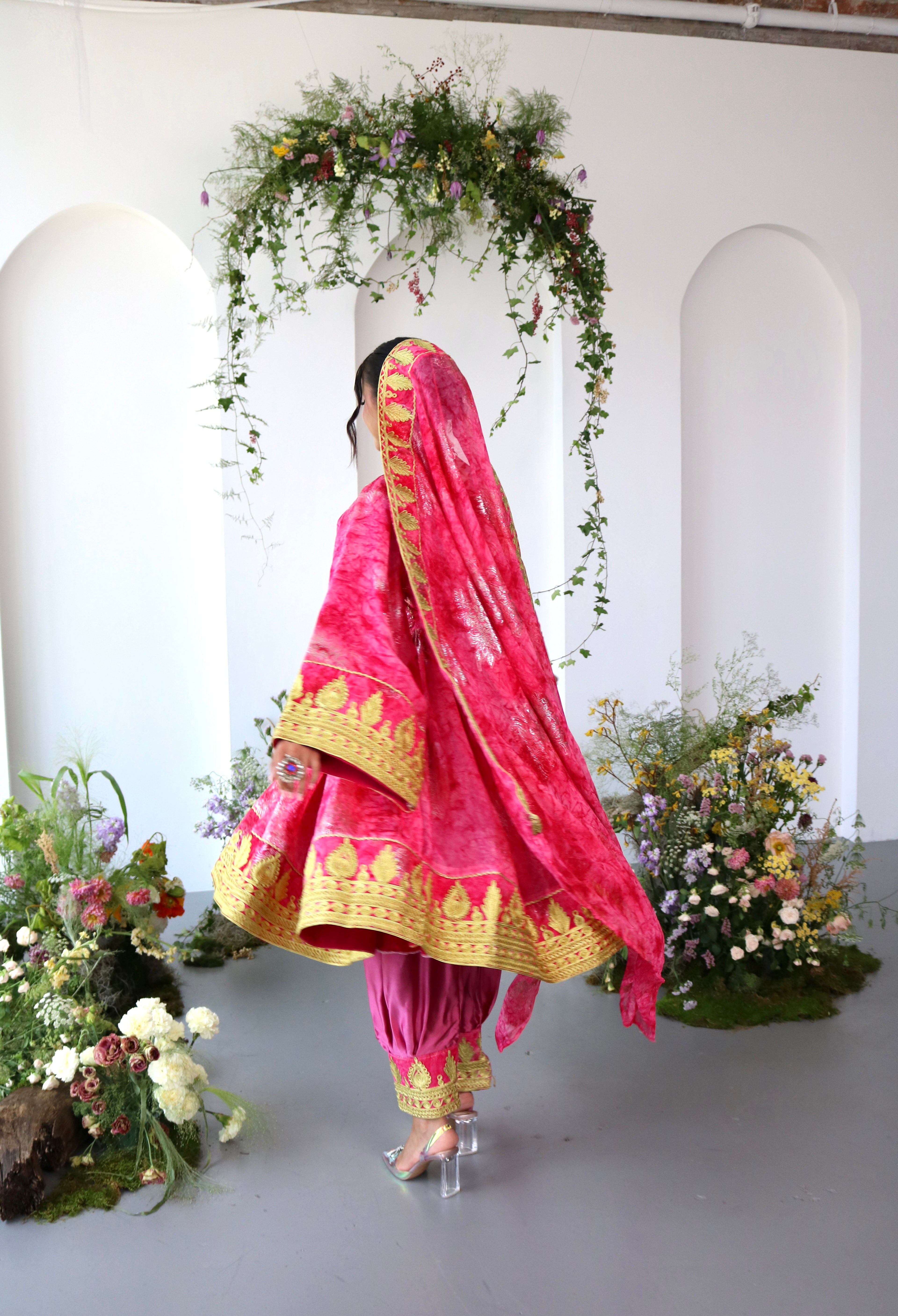 Farah Afghan Kuchi Dress (pink)