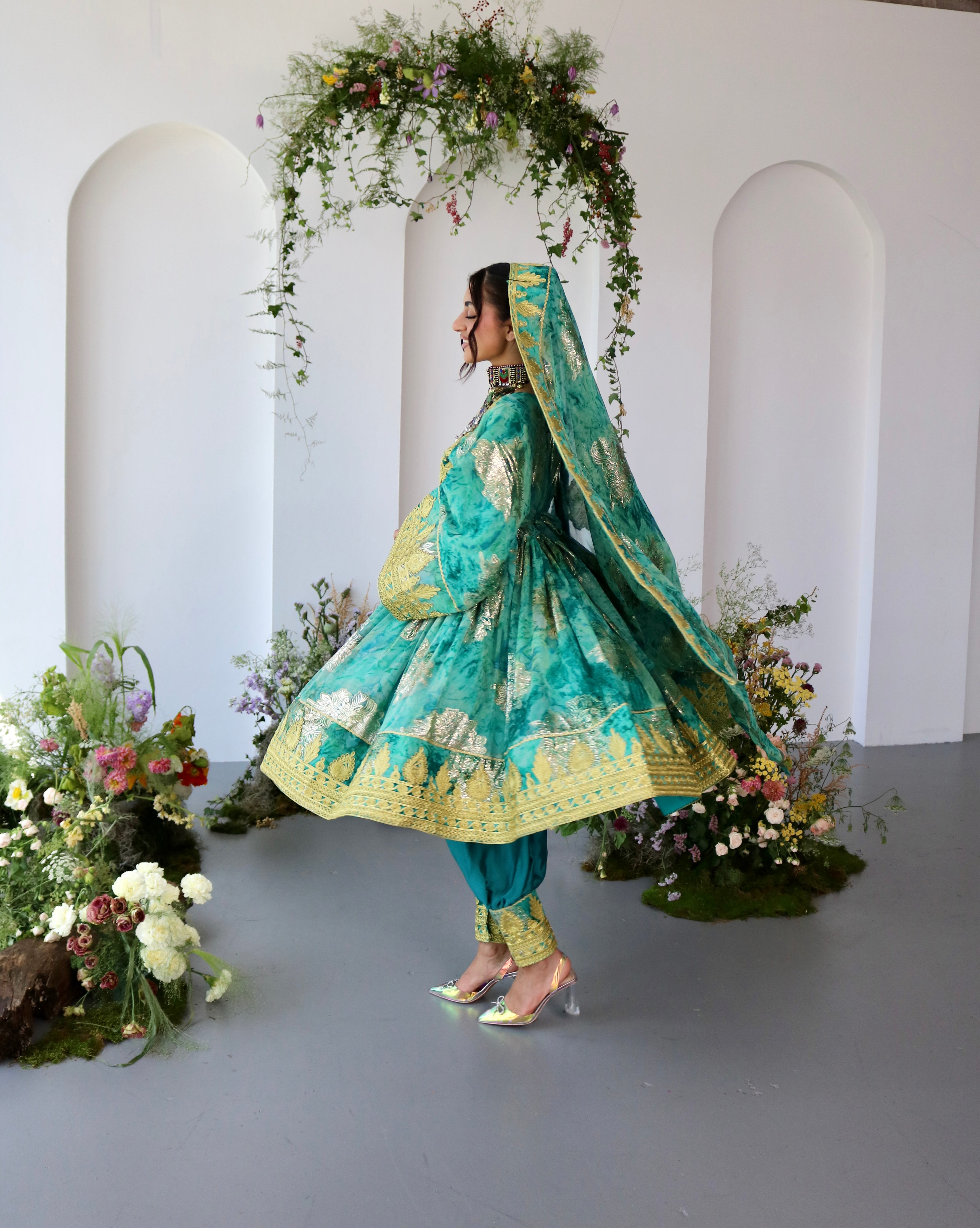 Farah Afghan Kuchi Dress (blue)