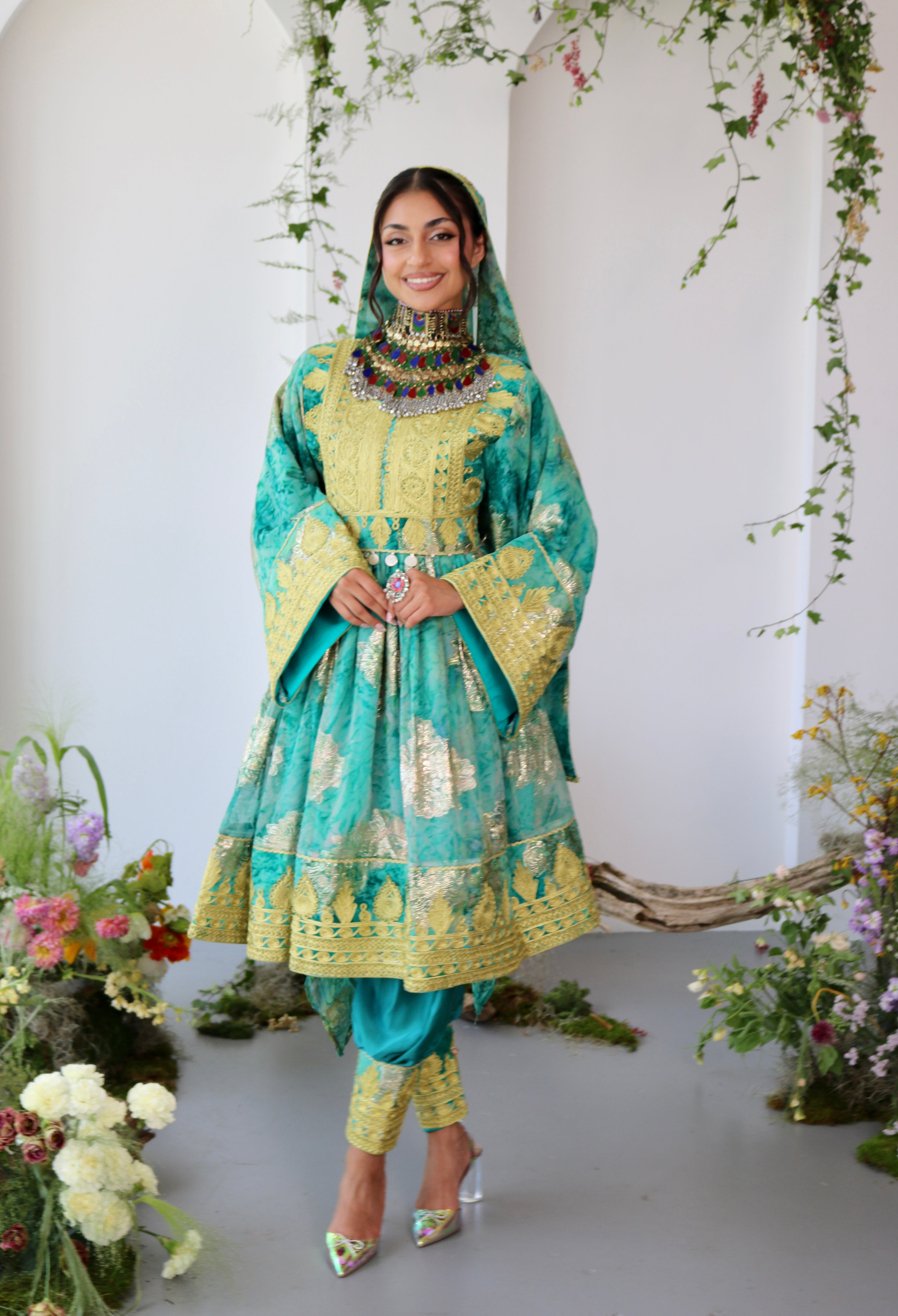 Farah Afghan Kuchi Dress (blue)