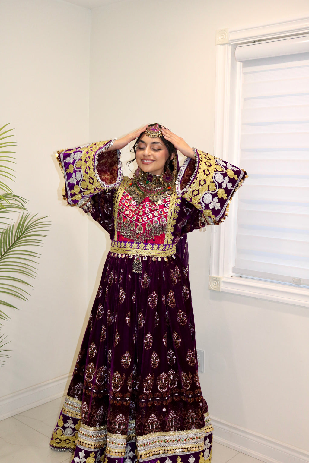 Muska Afghan Kuchi Dress (purple)