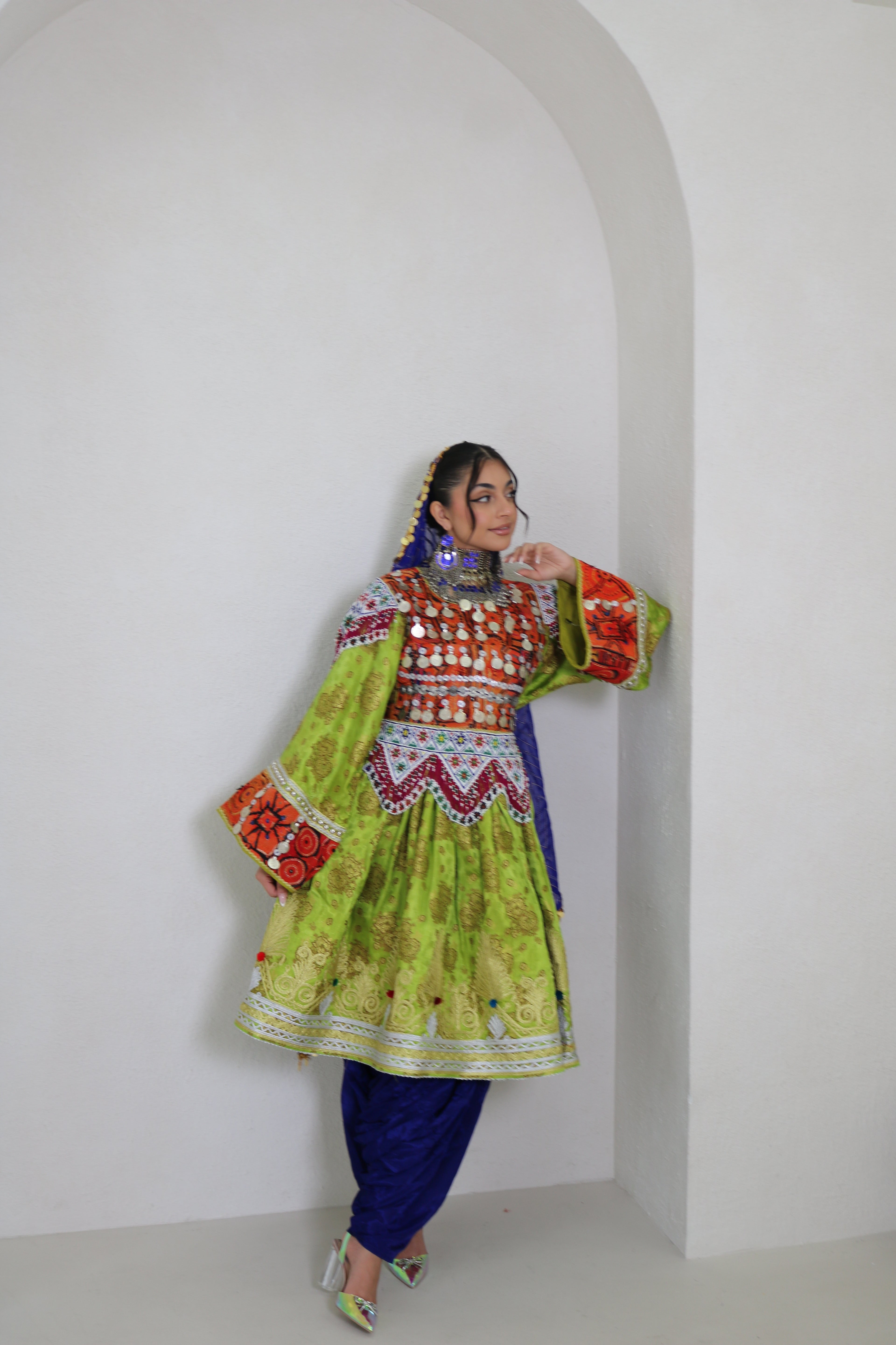 Farzana Afghan Kuchi Dress (mint green)