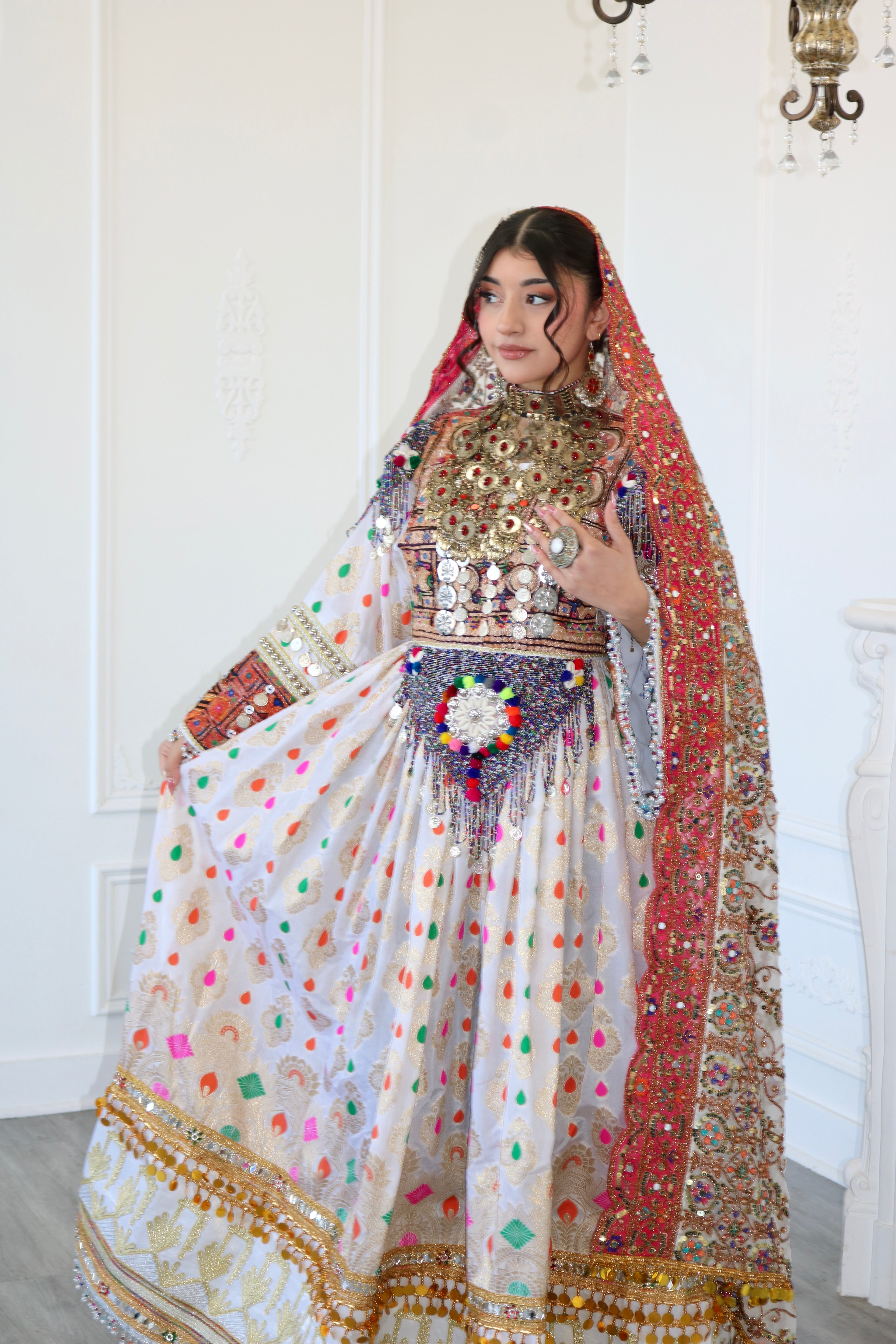 Mursal Afghan Kuchi Dress (white)