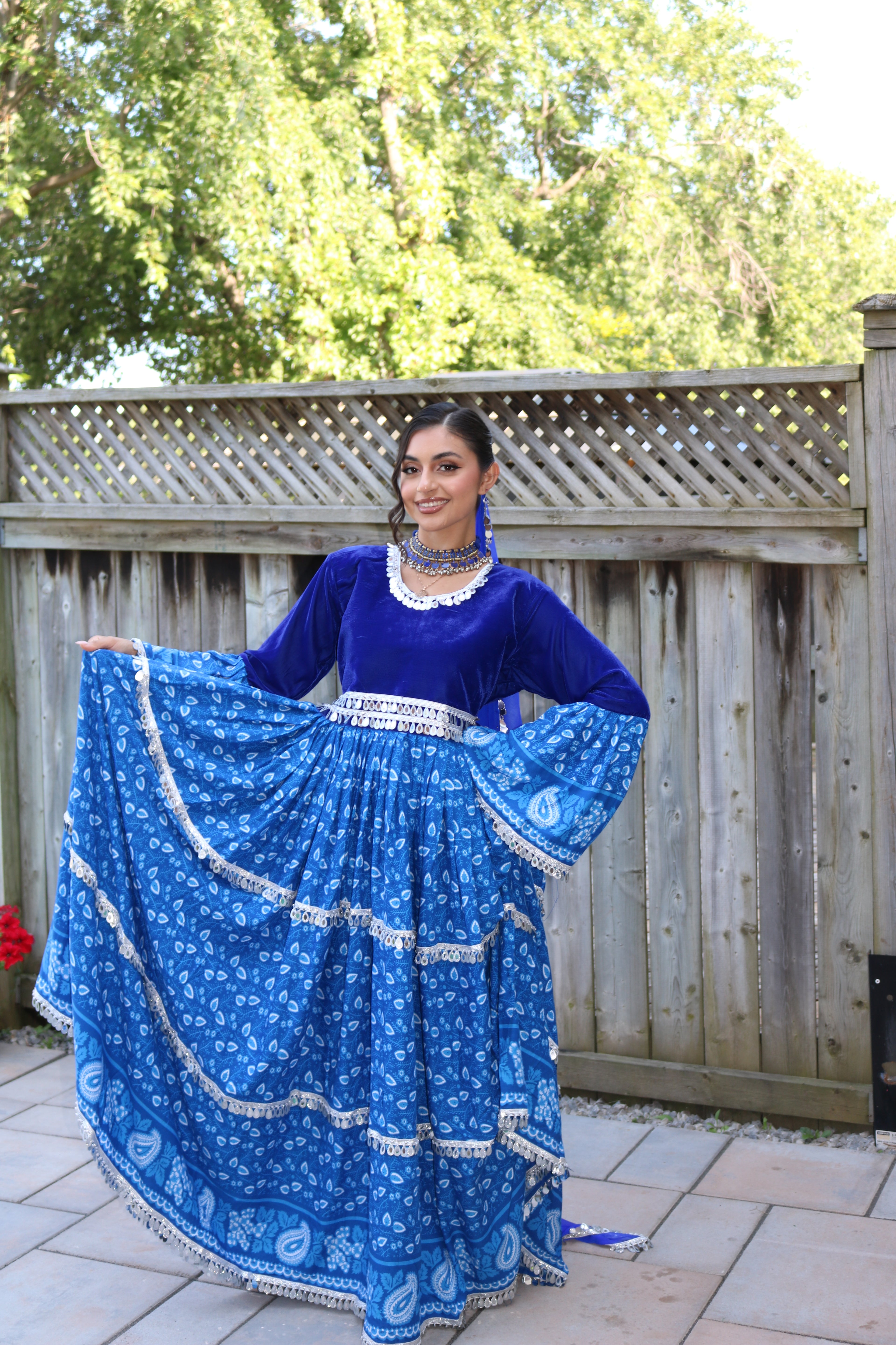 Sarah Afghan Kuchi Dress ( blue)