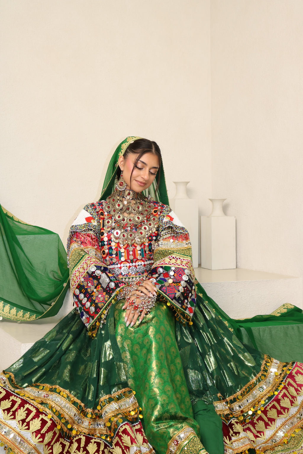 Maria Green Afghan Kuchi Dress