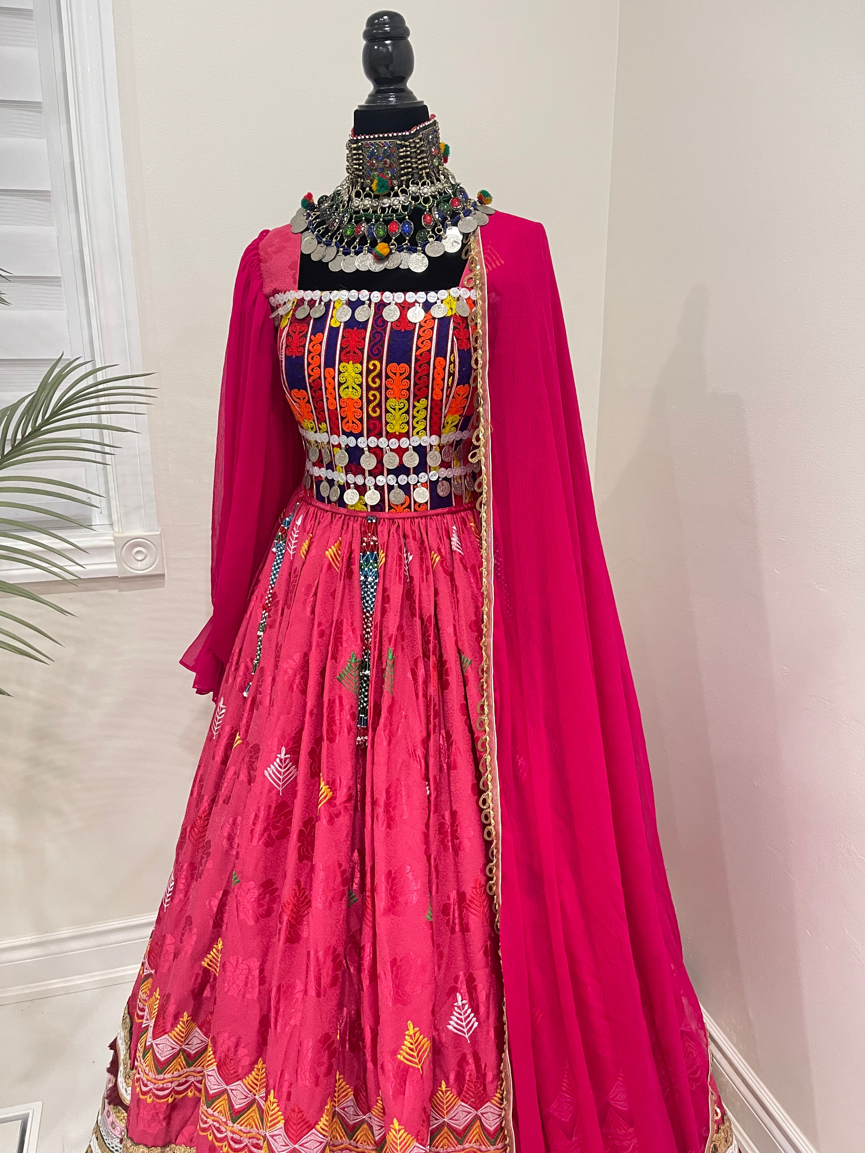 Nelofar Afghan Kuchi Dress - Pink