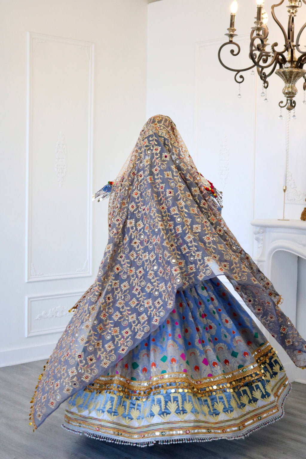 Mursal Afghan Kuchi Dress (blue/gray)
