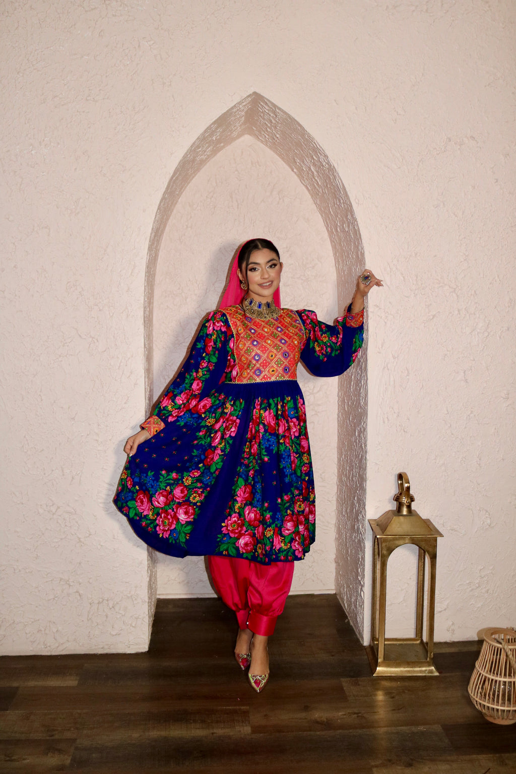 Morsal Afghan Kuchi Dress (royal blue)