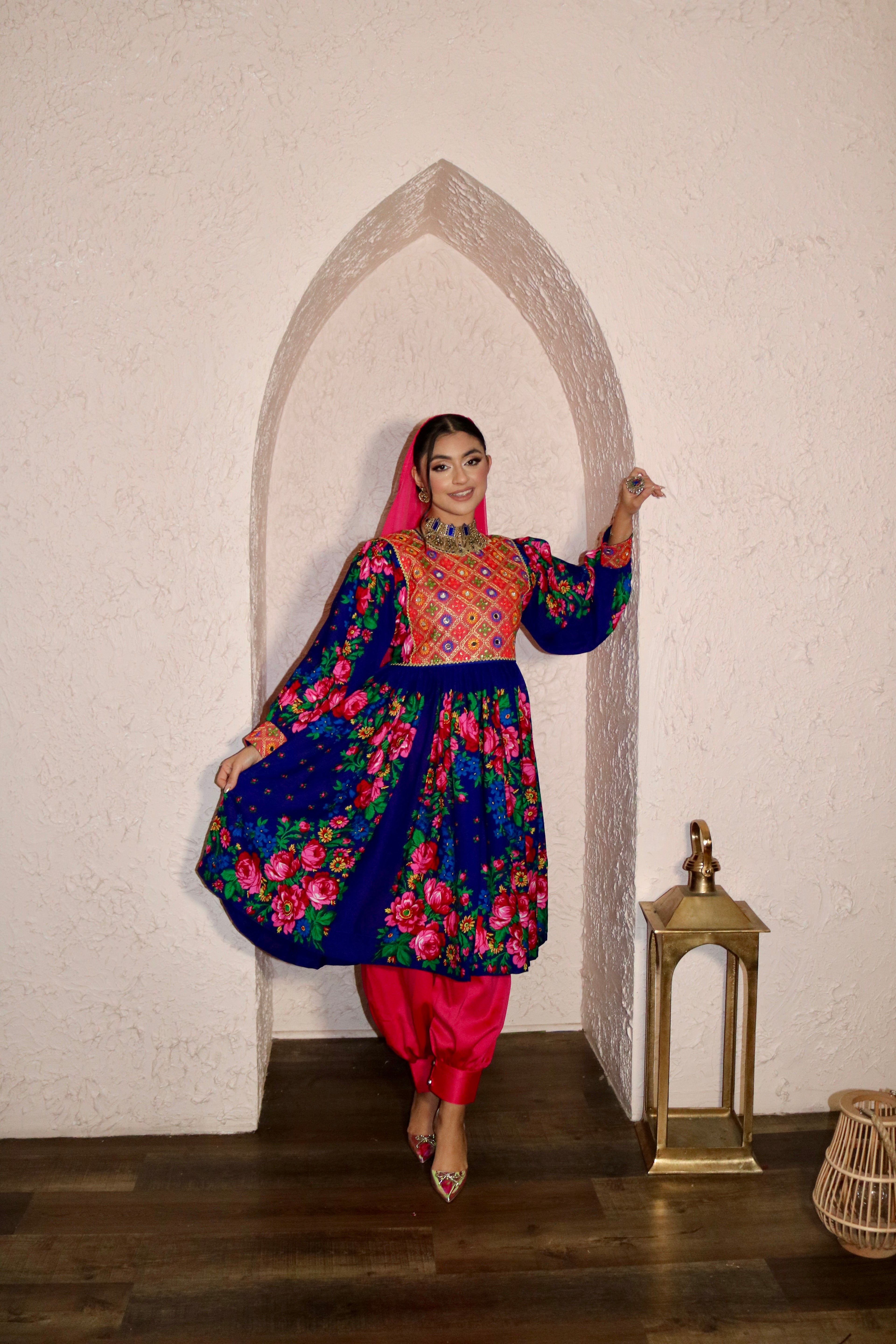 Morsal Afghan Kuchi Dress (royal blue)