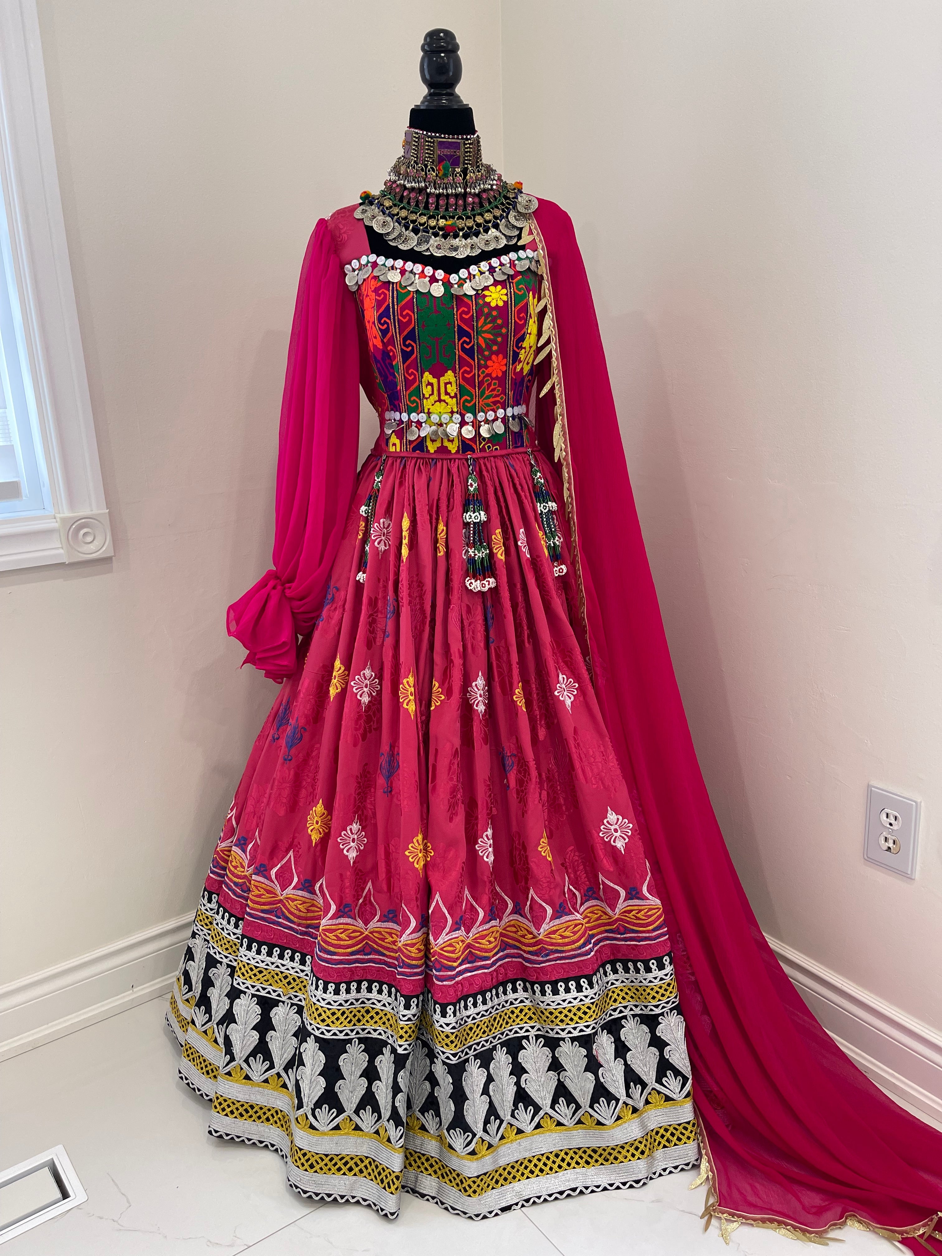 Nelofar Afghan Kuchi Dress- pink