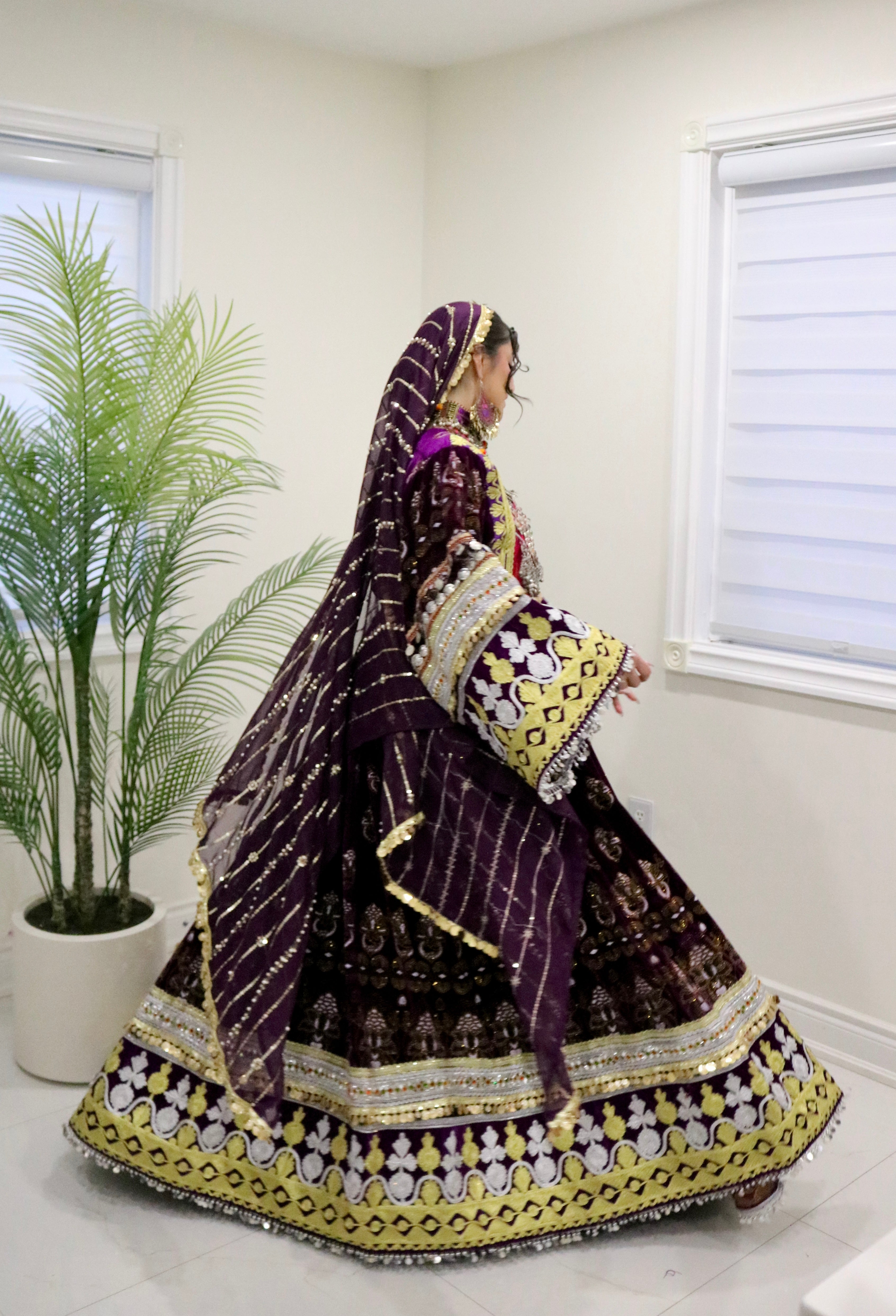 Muska Afghan Kuchi Dress (purple)
