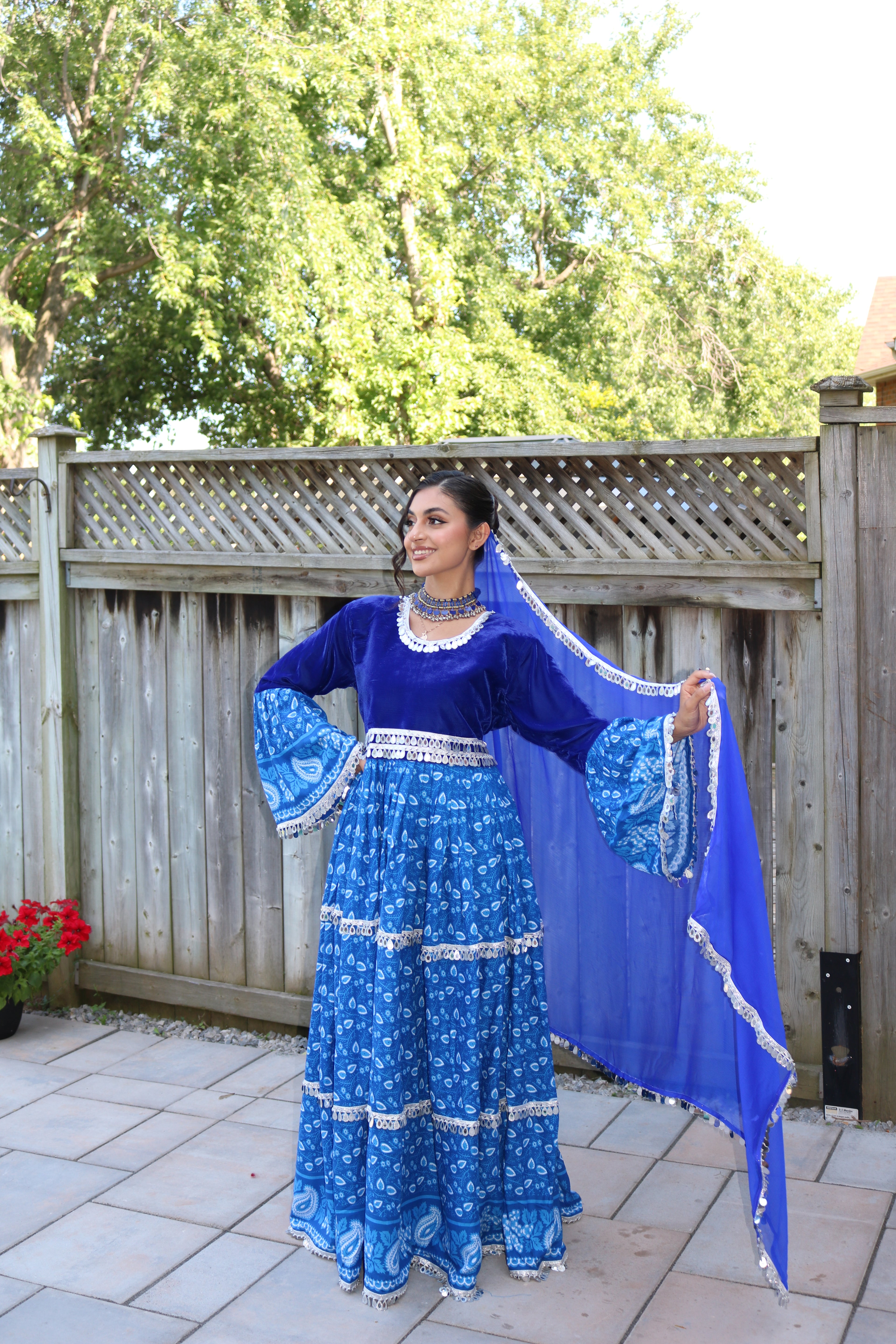 Sarah Afghan Kuchi Dress ( blue)