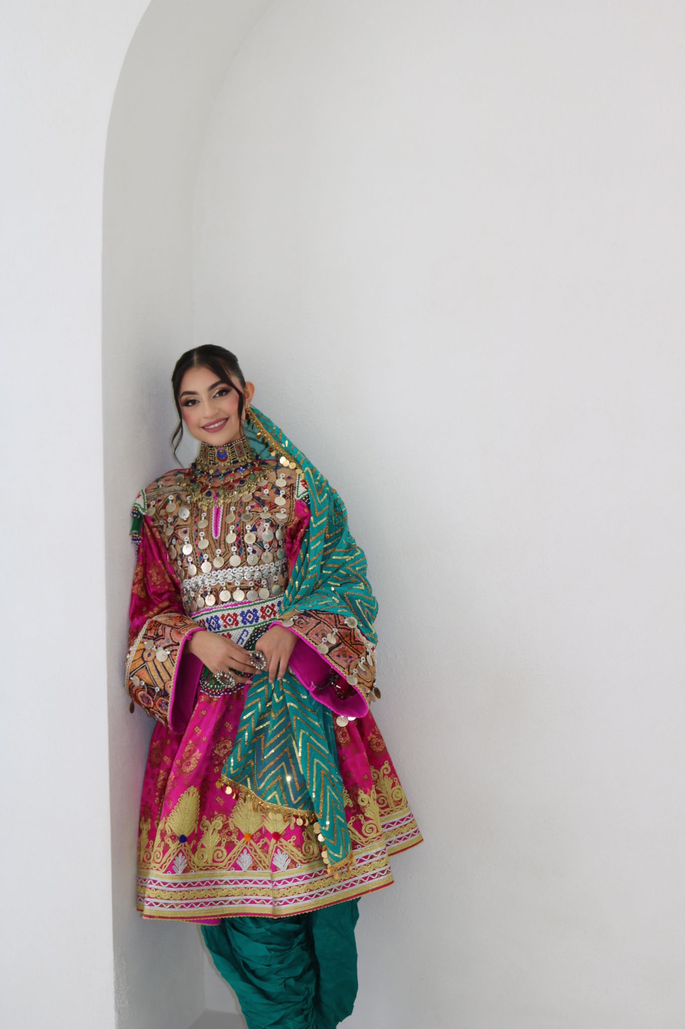 Farzana Afghan Kuchi Dress (pink)
