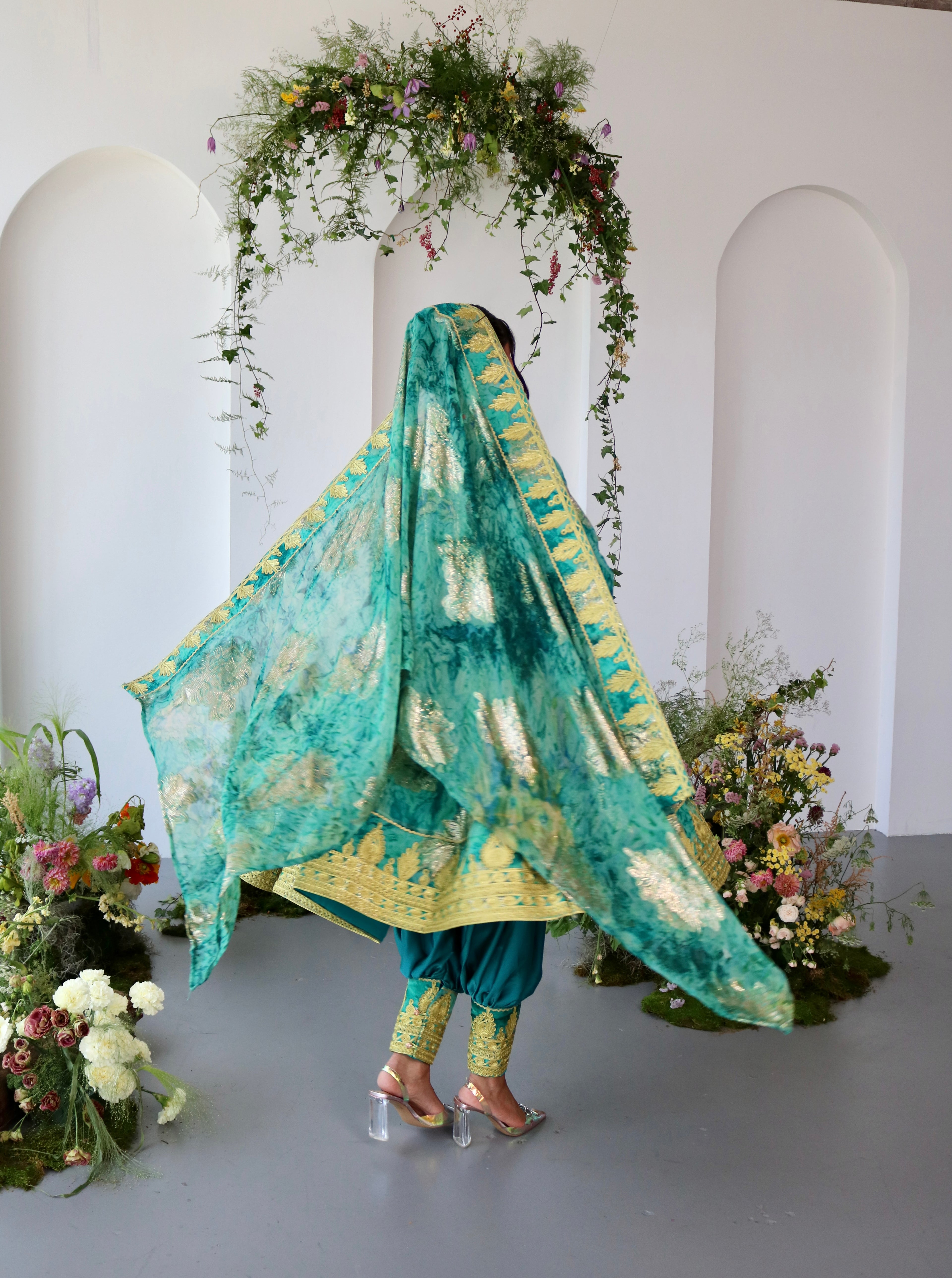 Farah Afghan Kuchi Dress (blue)