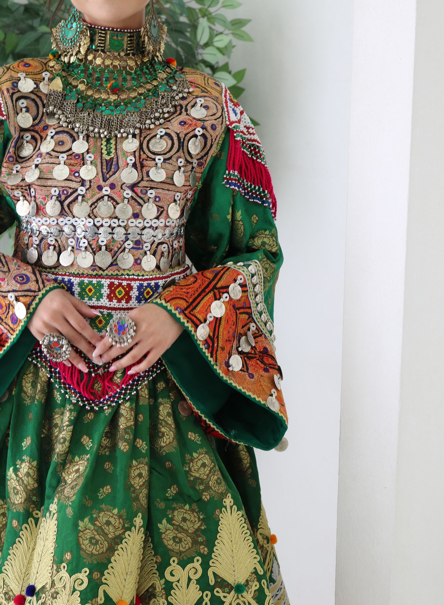 Farzana Afghan Kuchi Dress (Green)