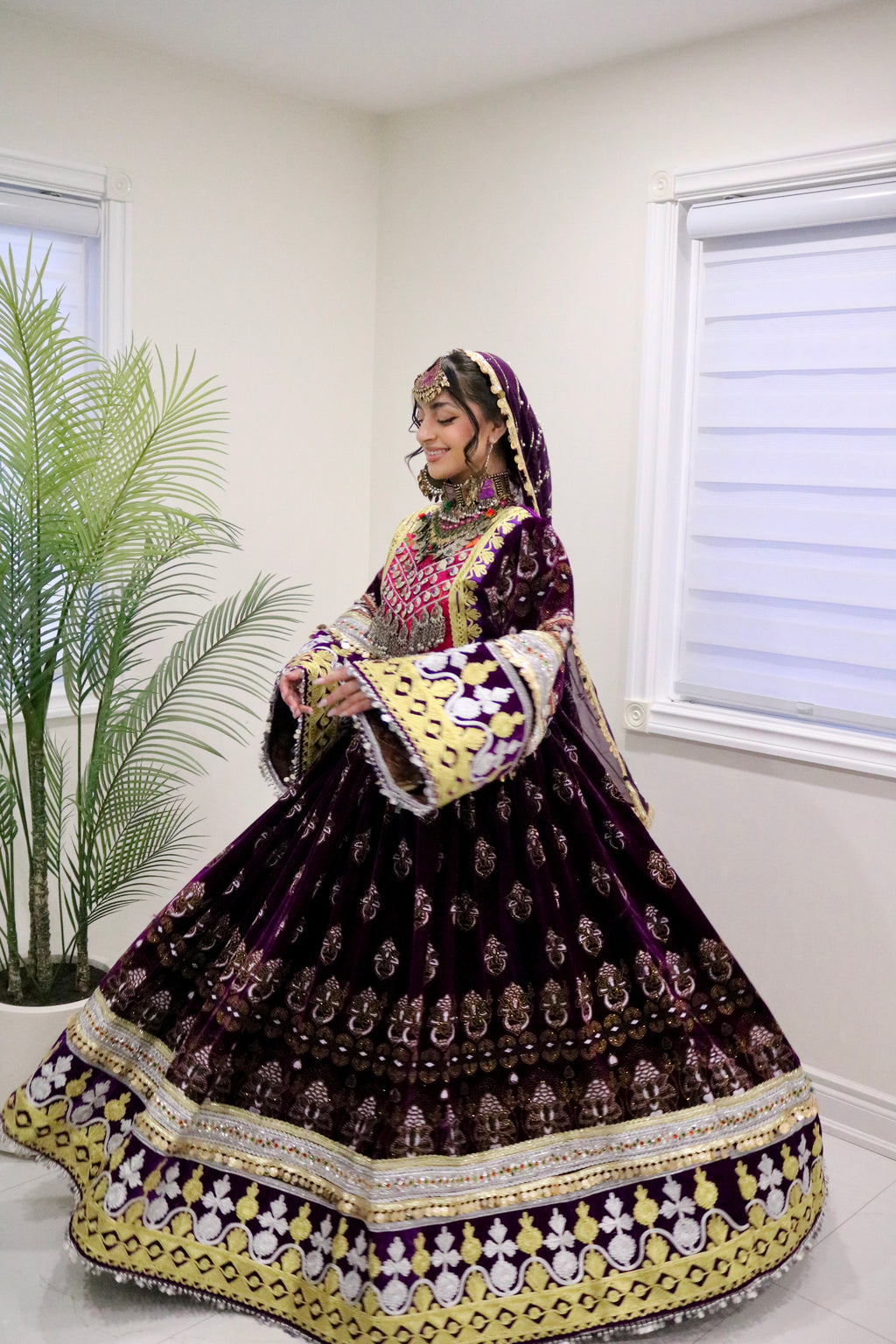Muska Afghan Kuchi Dress (purple)