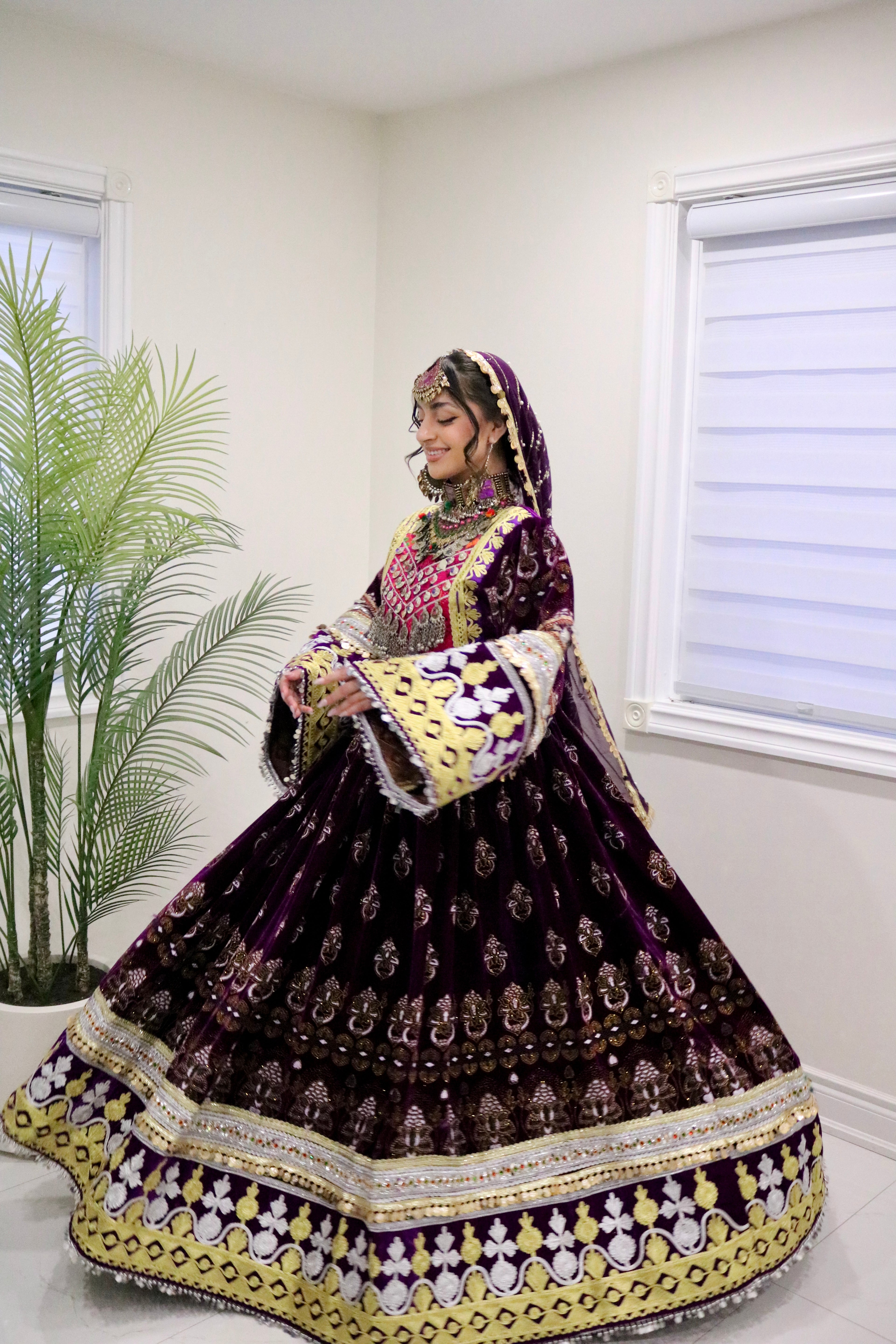 Muska Afghan Kuchi Dress (purple)