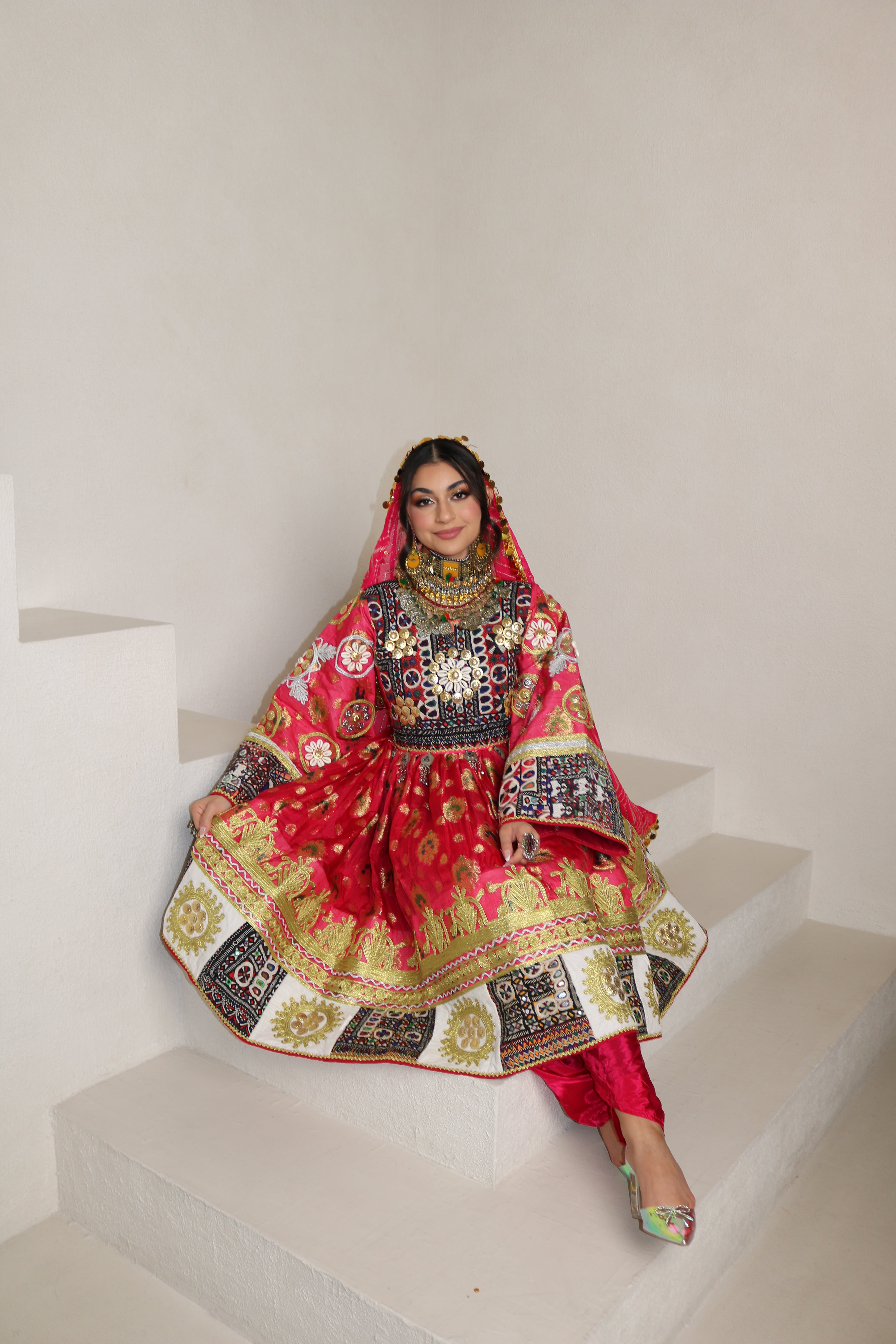 Fazila Afghan Kuchi Dress (pink)