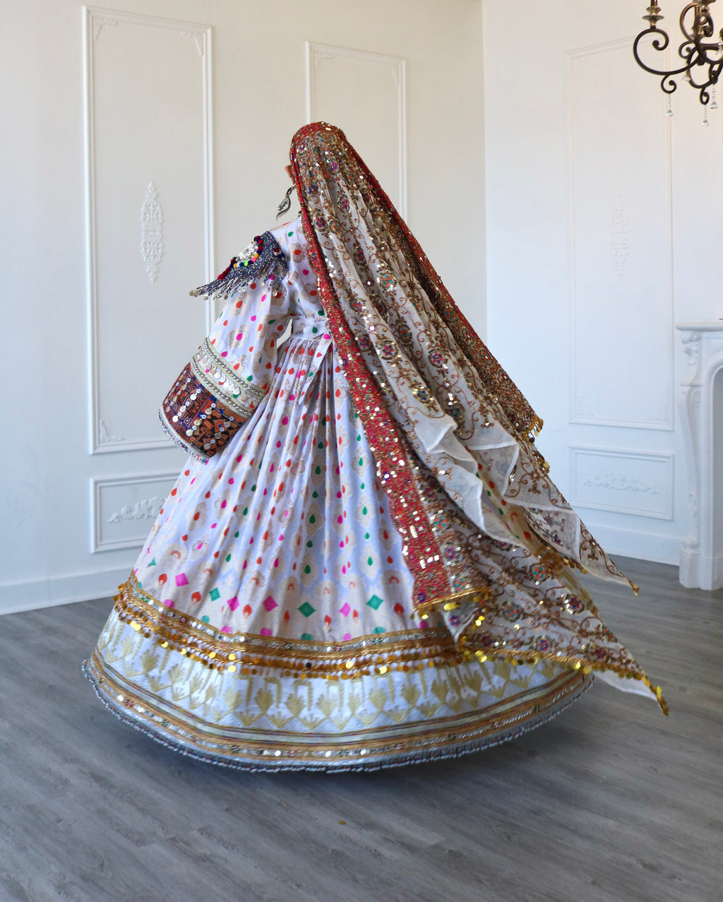 Mursal Afghan Kuchi Dress (white)