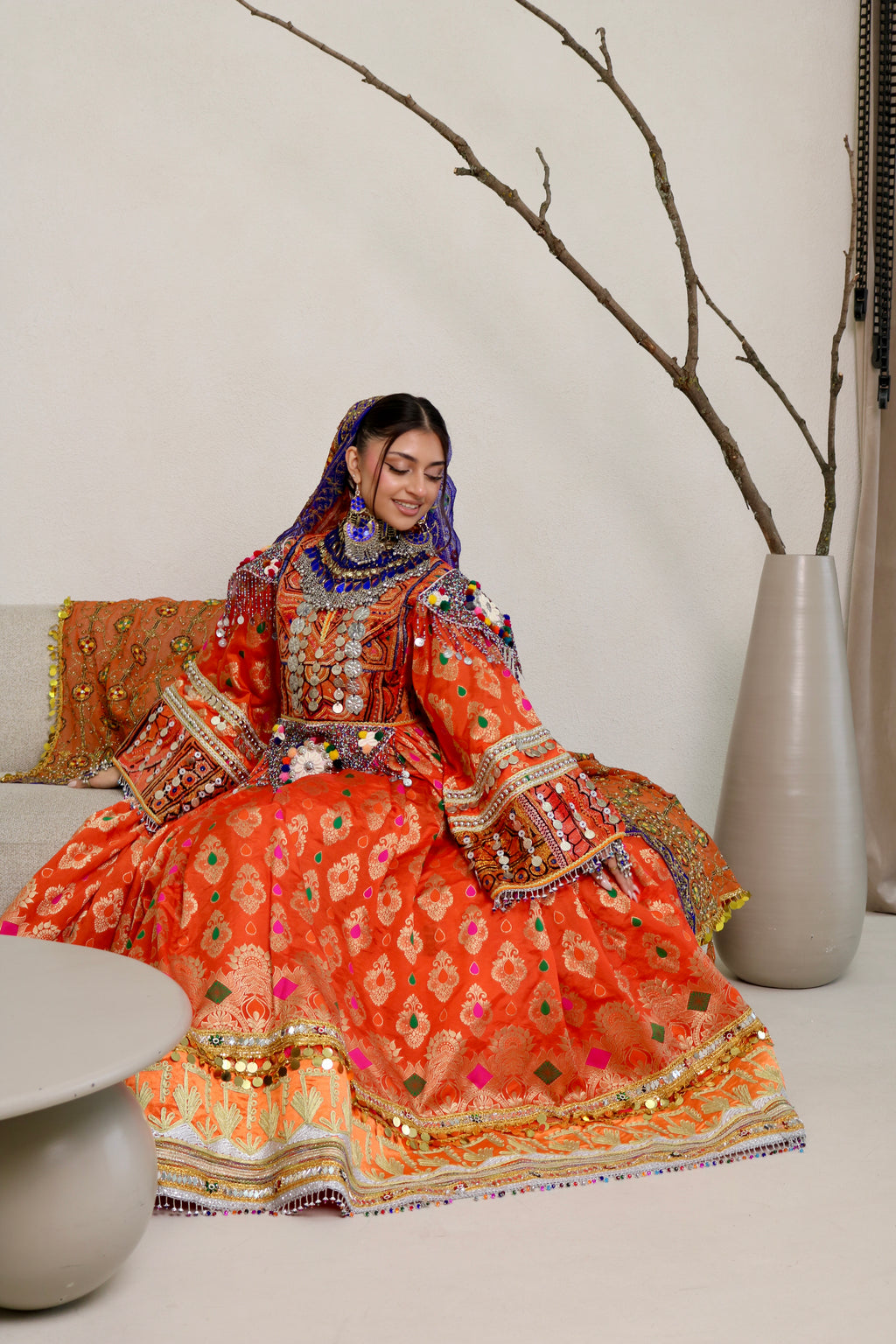 Mursal Afghan Kuchi Dress (orange)
