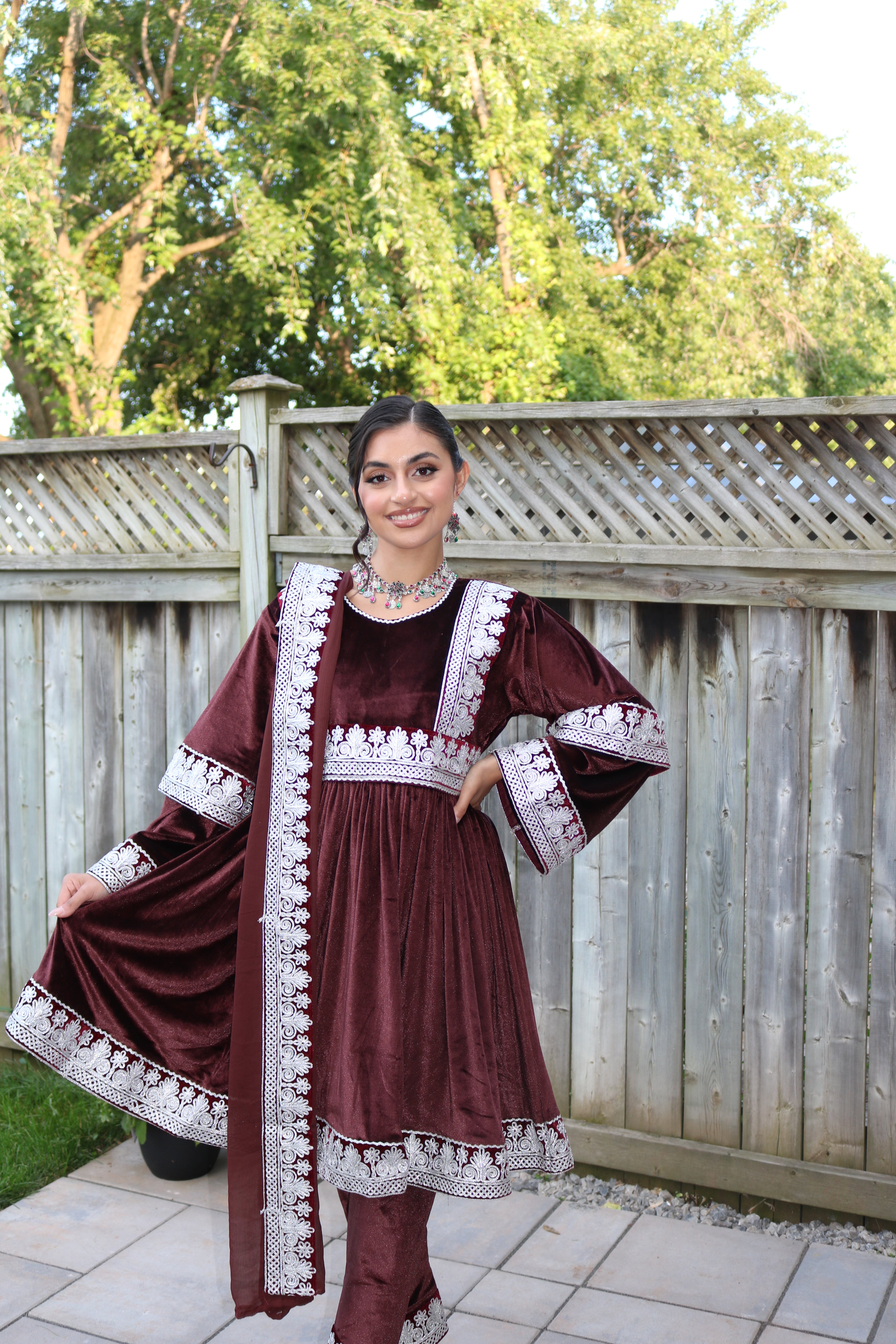 Shabana Afghan Kuchi Dress (brown)