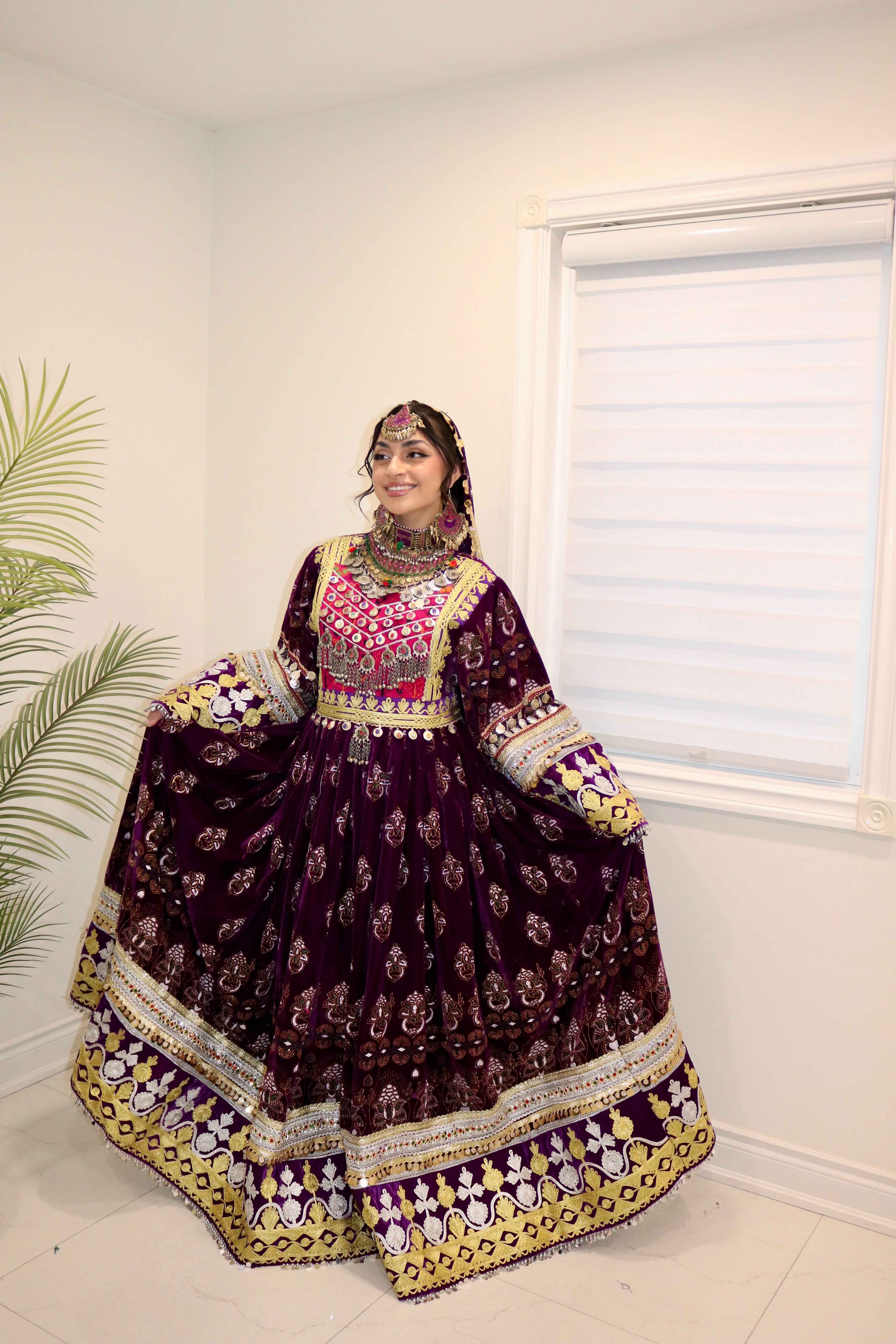 Muska Afghan Kuchi Dress (purple)