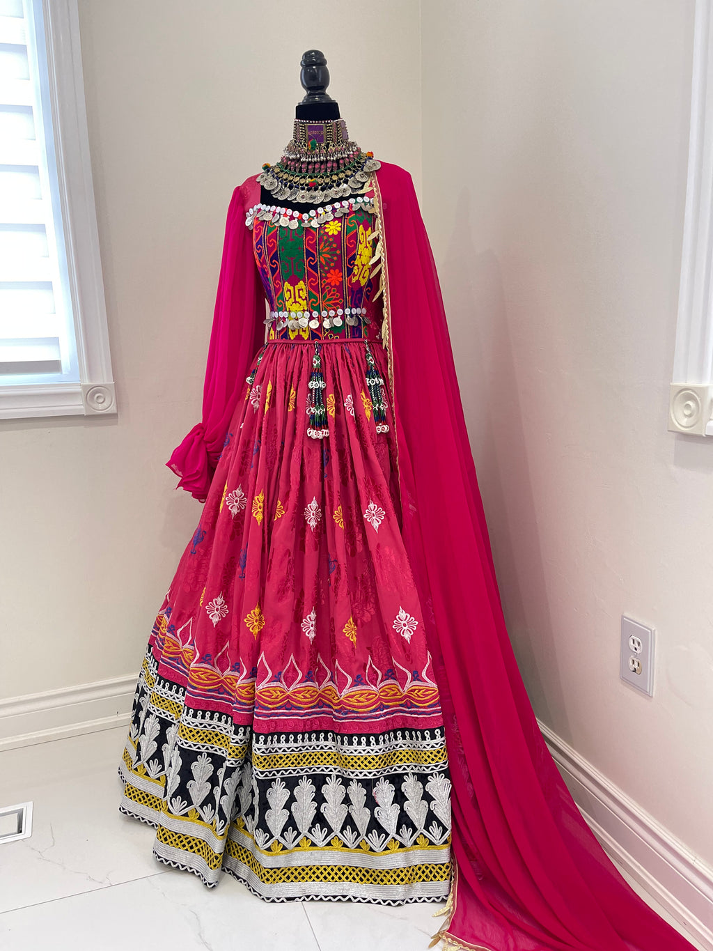 Nelofar Afghan Kuchi Dress- pink
