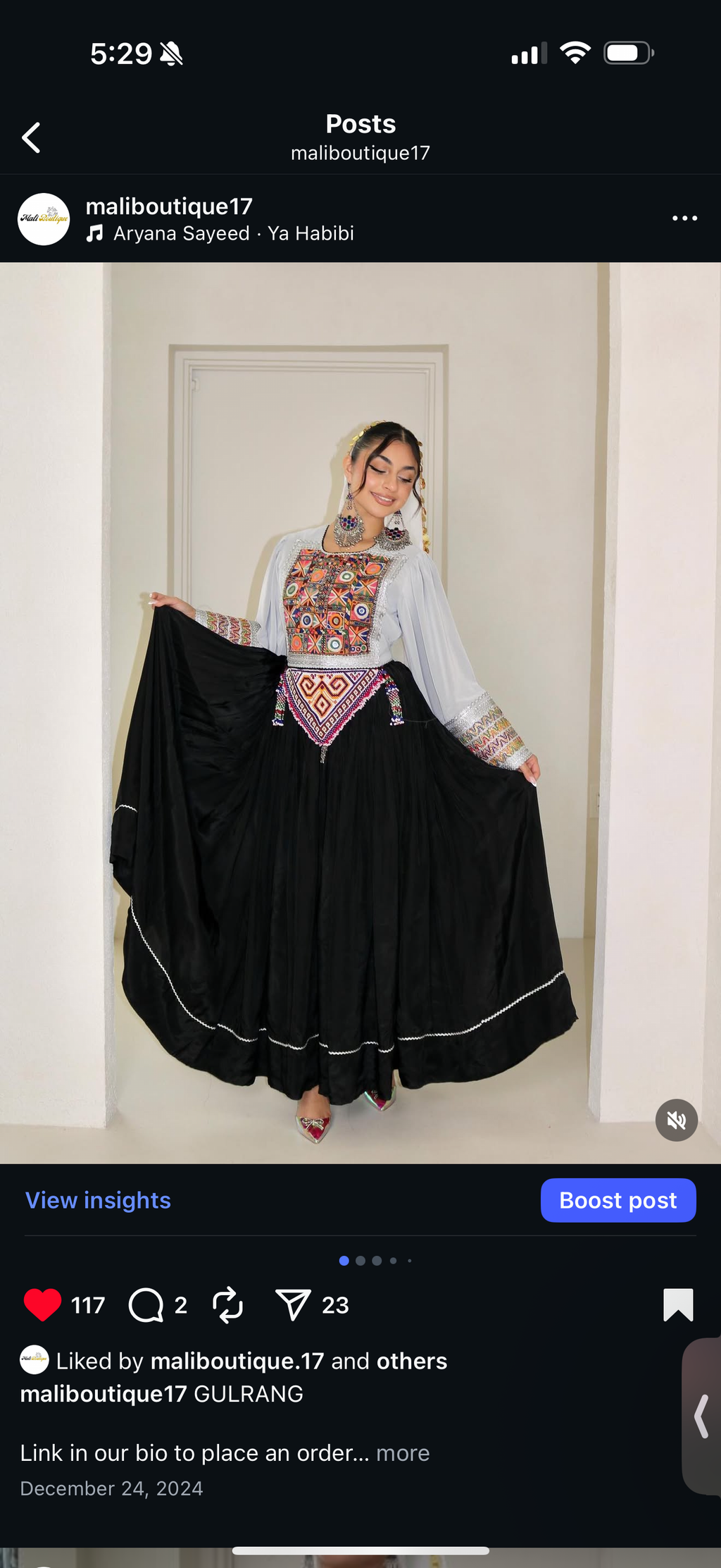 Gulrang Afghan Kuchi Dress