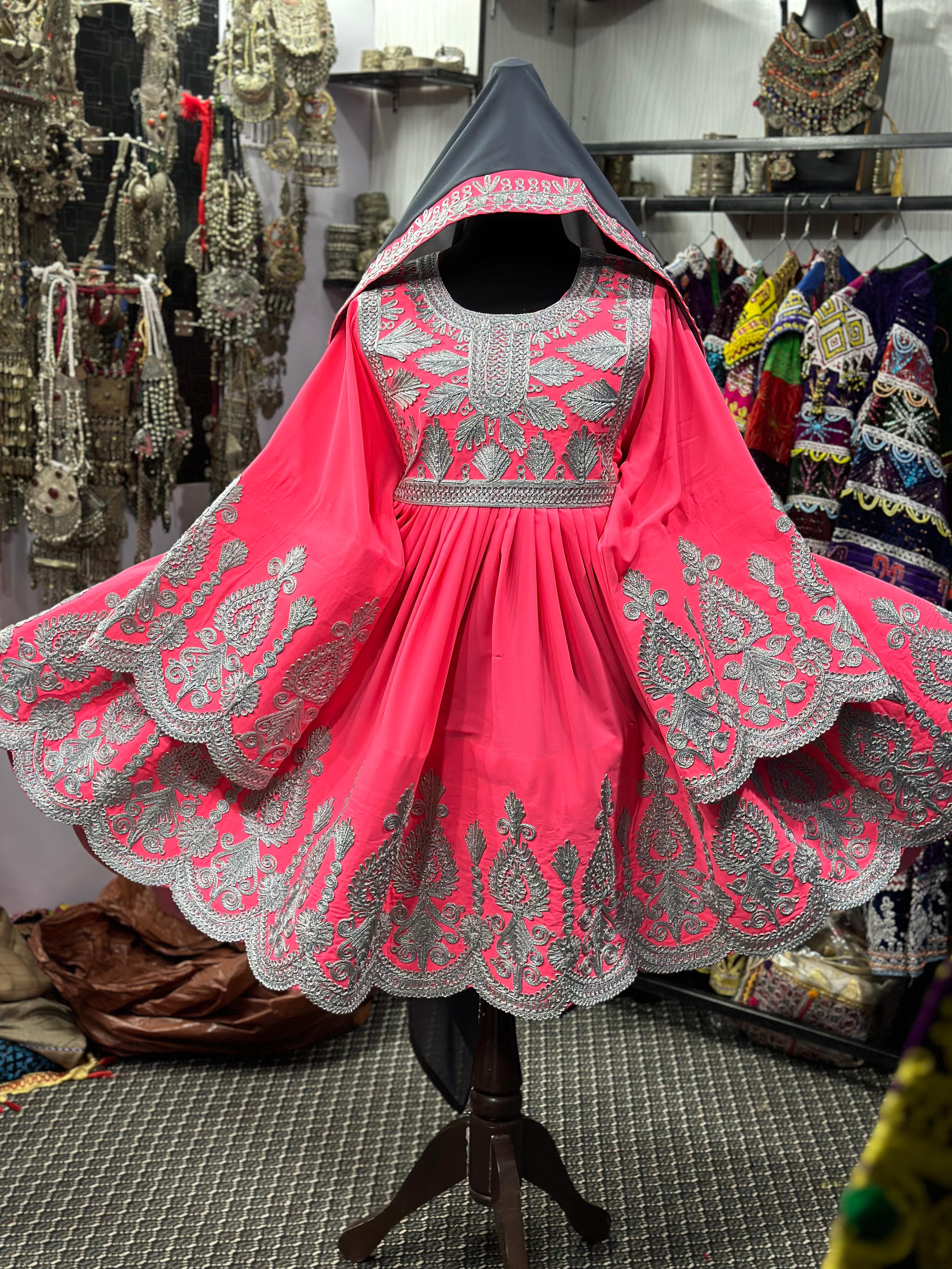 Pink/ Grey Afghan Kuchi Dress preordered only