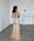 Silver Tassel Beaded Mermaid Evening Gowns