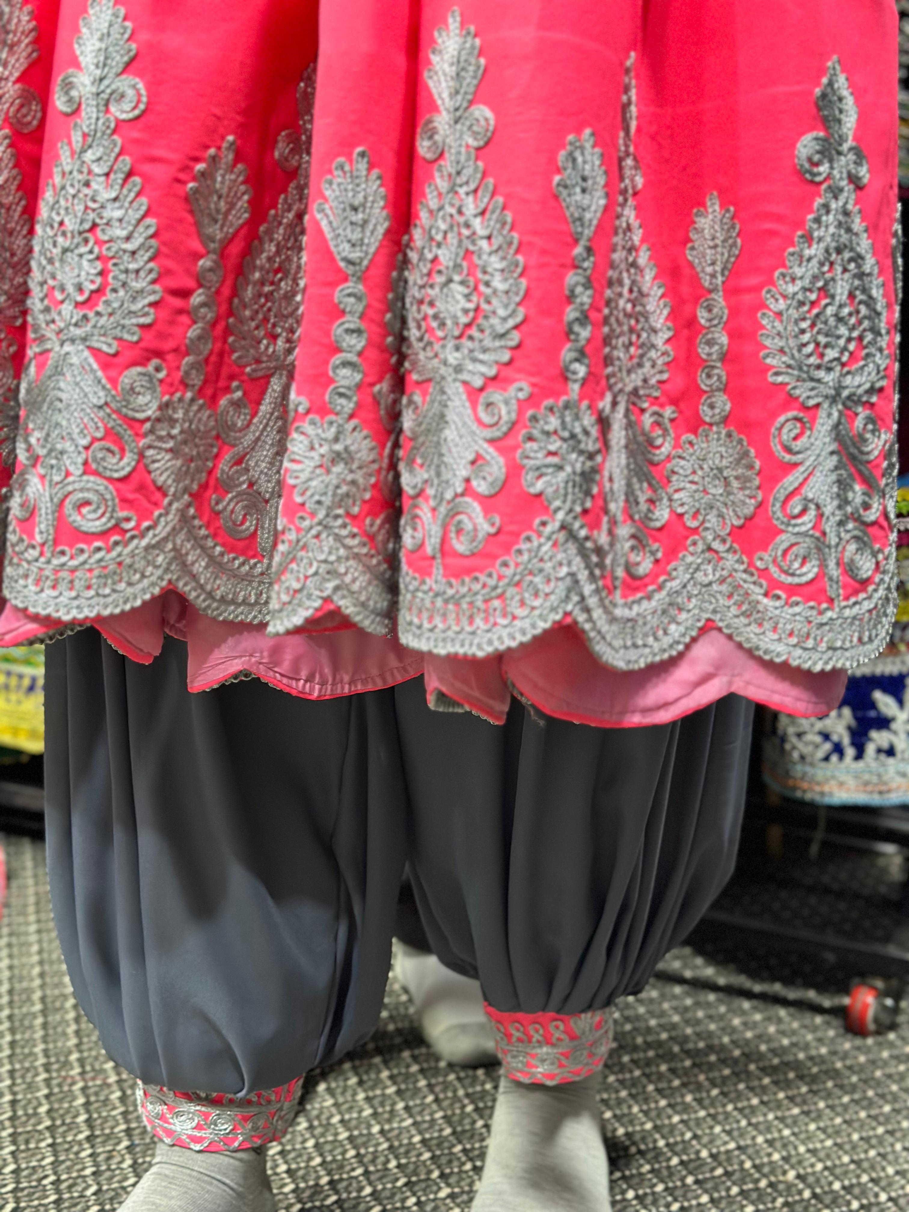 Pink/ Grey Afghan Kuchi Dress preordered only