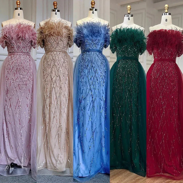Caramel Feathered Mermaid Overskirt