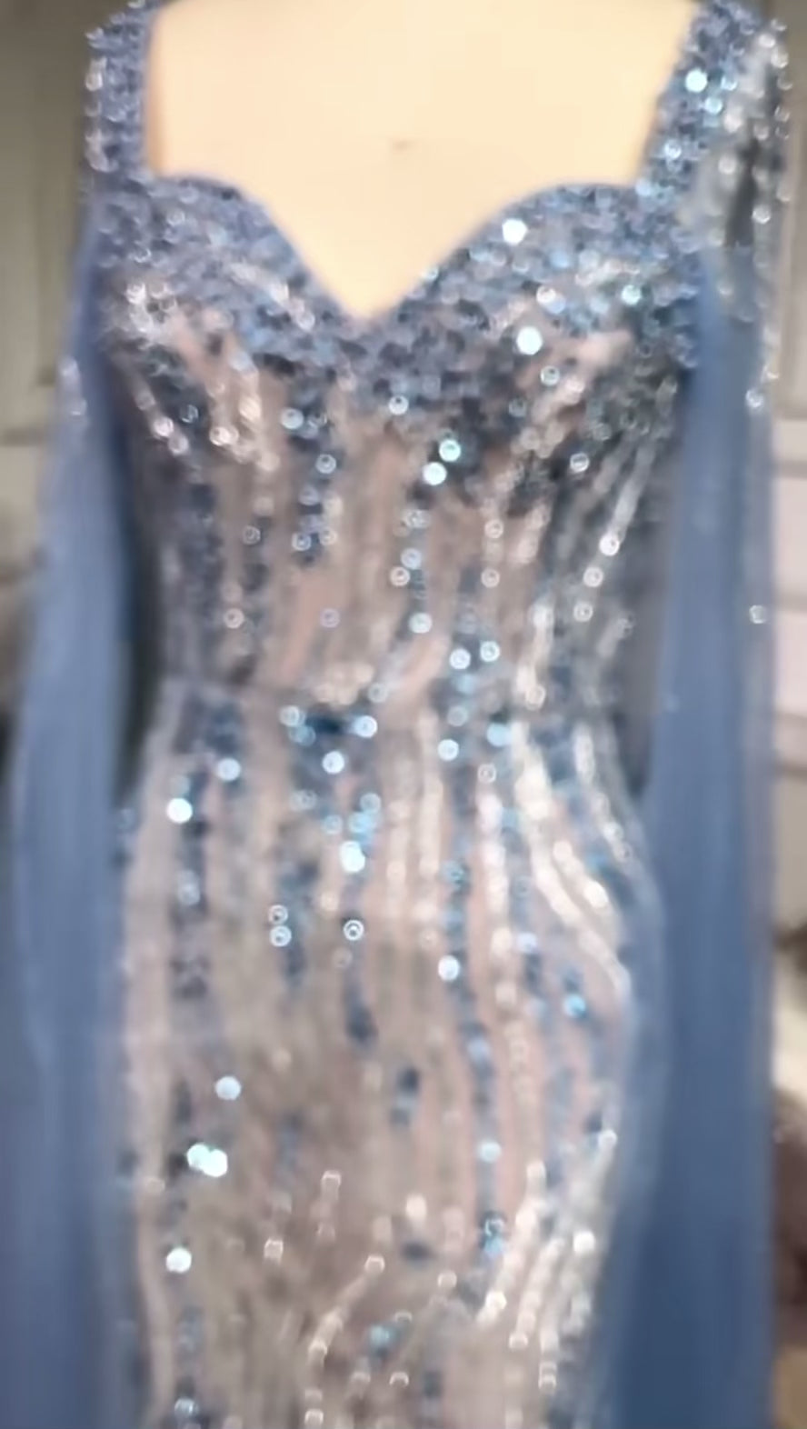 Cape Sleeves Mermaid Evening Dresses