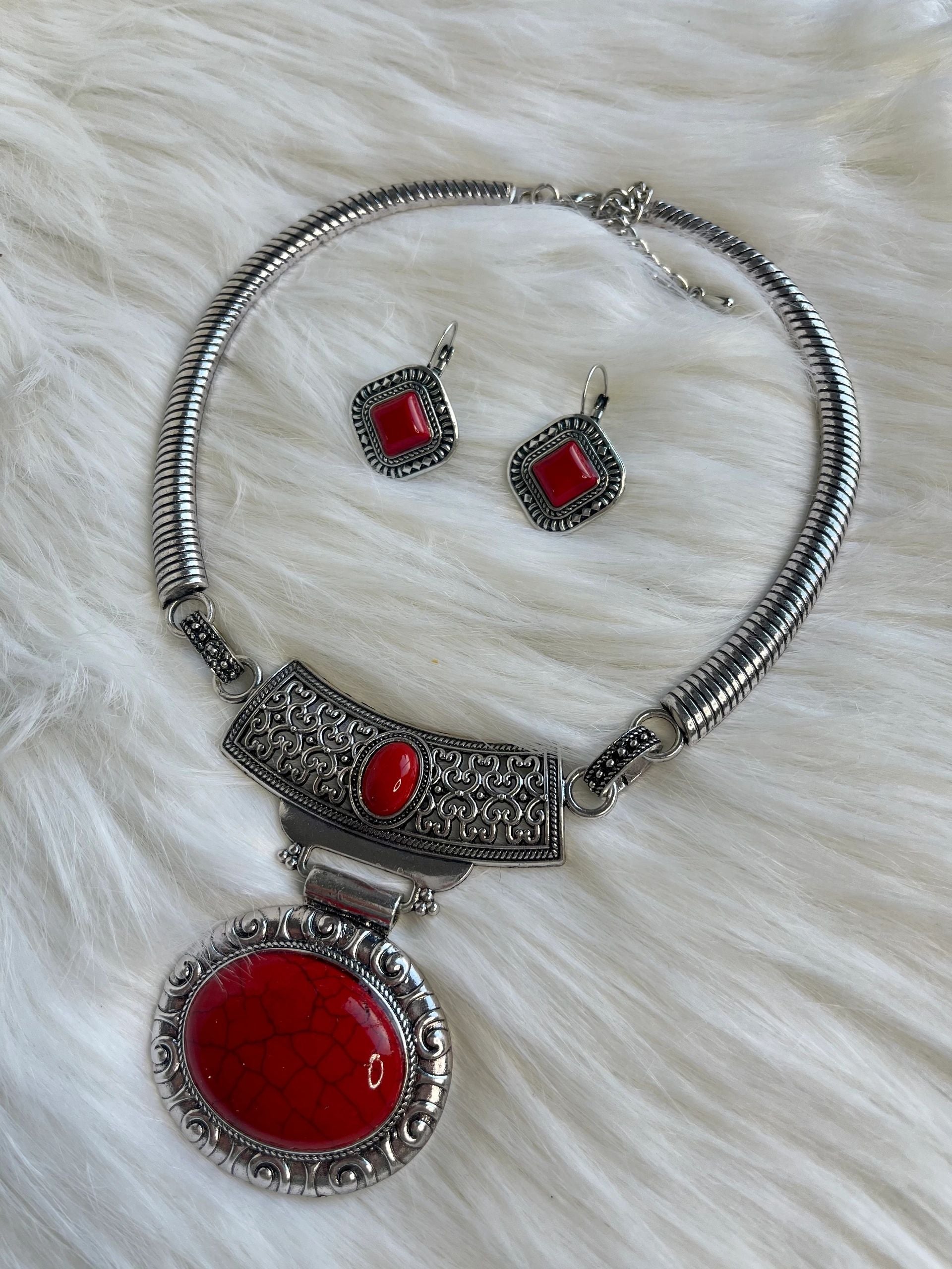 Afghan jewelry set, Afghan kuchi necklace set