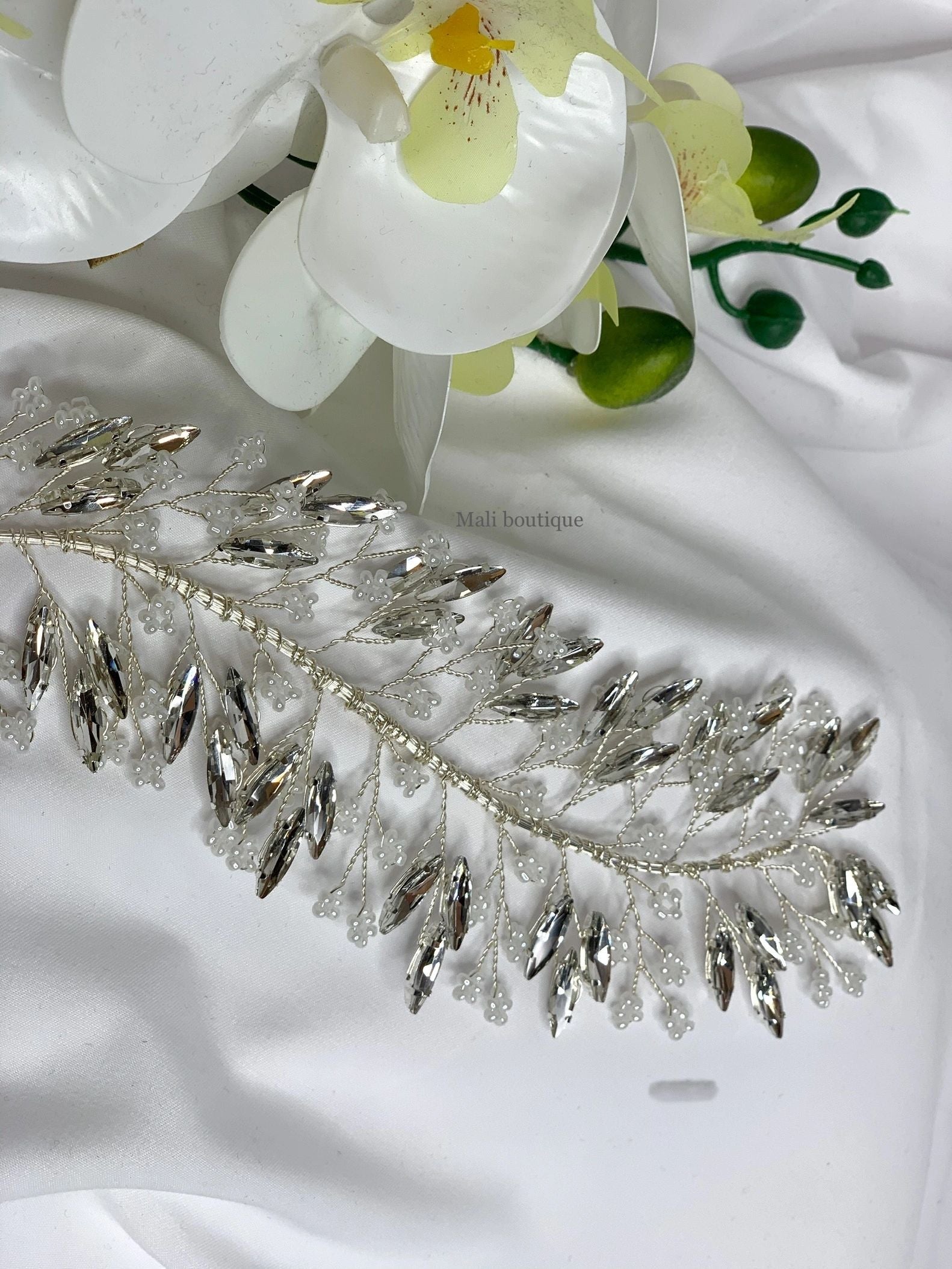 Pearl rhinestone headpiece