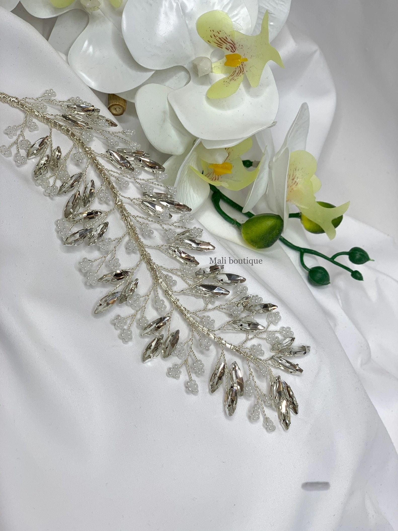 Pearl rhinestone headpiece