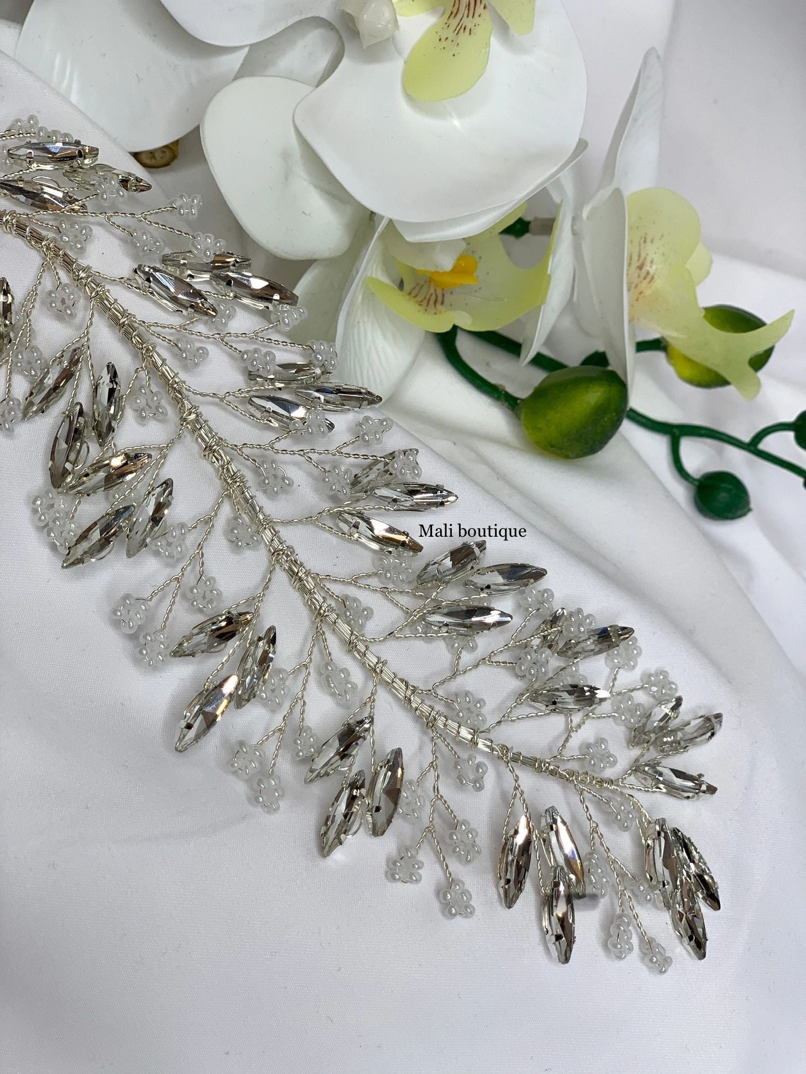 Pearl rhinestone headpiece